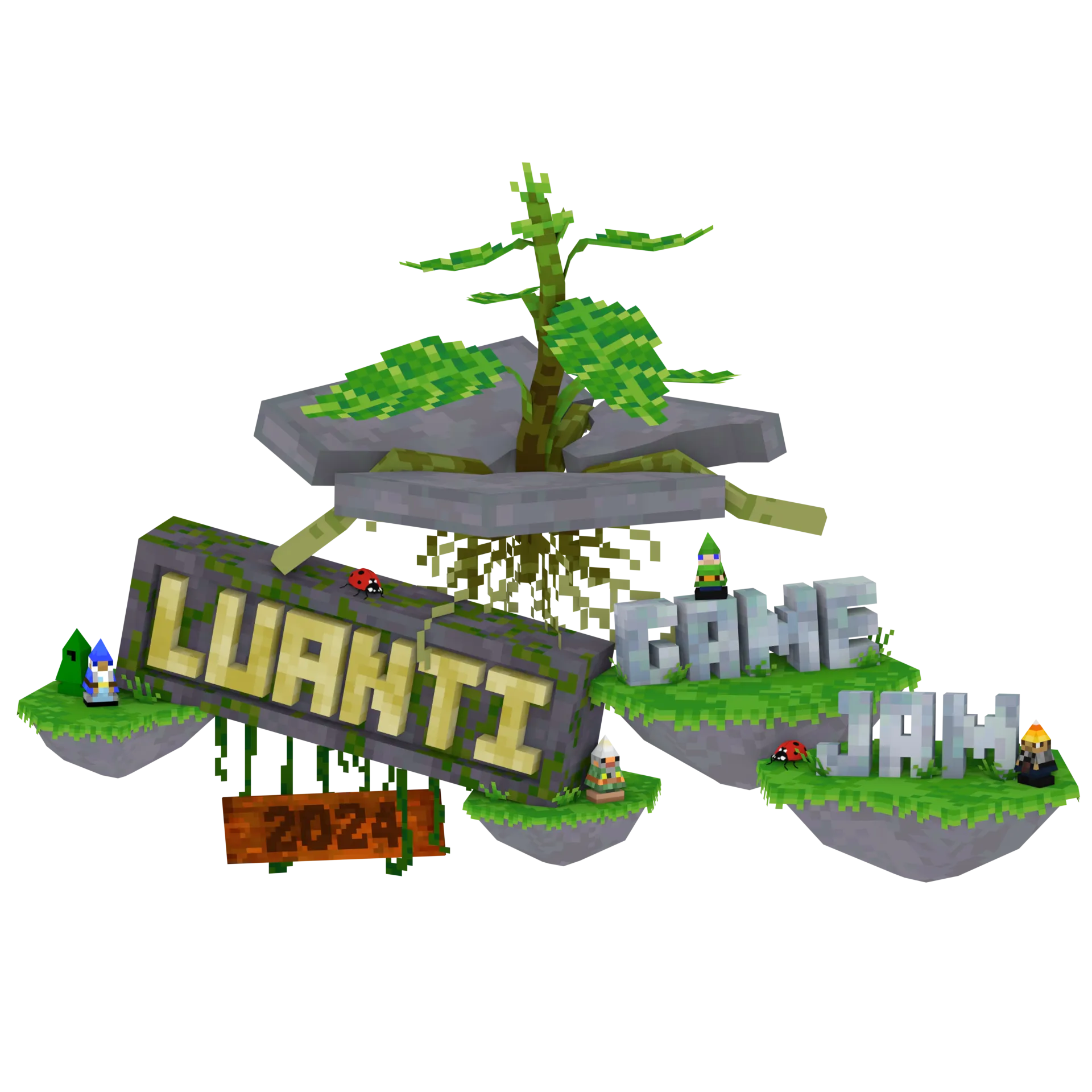 Logo game sandbox Luanti (Minetest cũ) với phong cách khối hộp