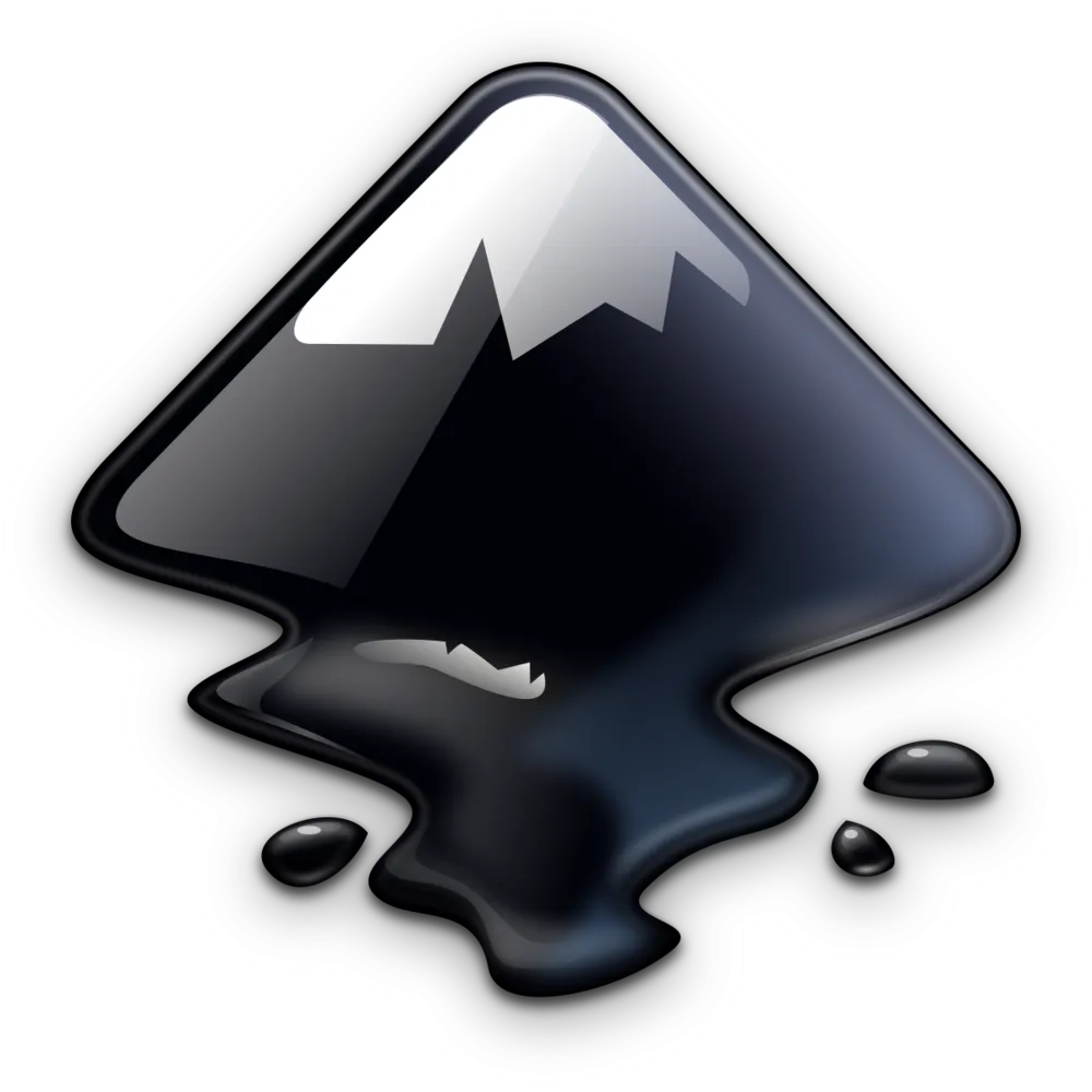 Logo Inkscape với biểu tượng mũi tên kết nối các nút, tượng trưng cho đồ họa vector