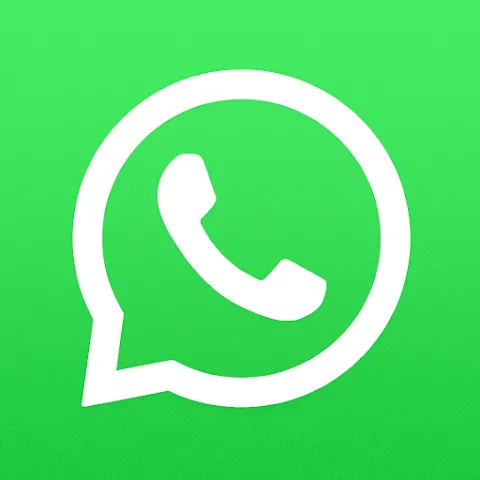 Logo WhatsApp màu xanh lá cây trên nền trắng