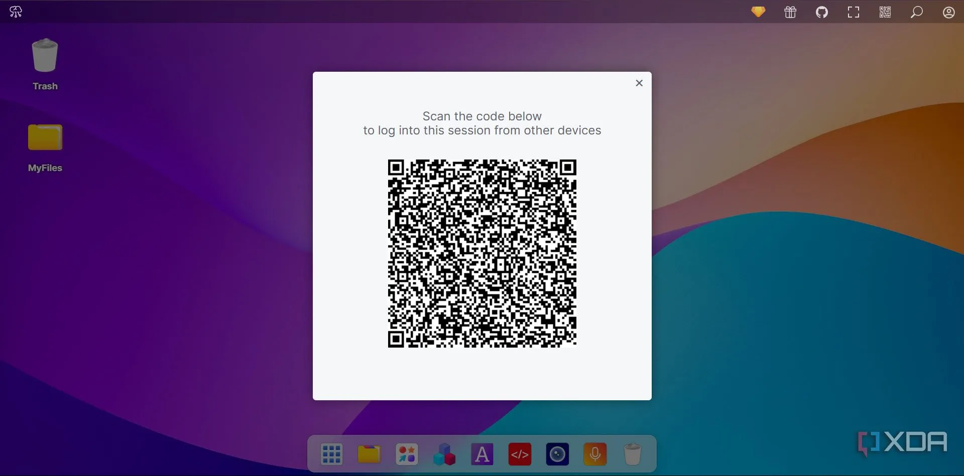 Mã QR kết nối đa thiết bị của Puter, hỗ trợ truy cập xuyên nền tảng