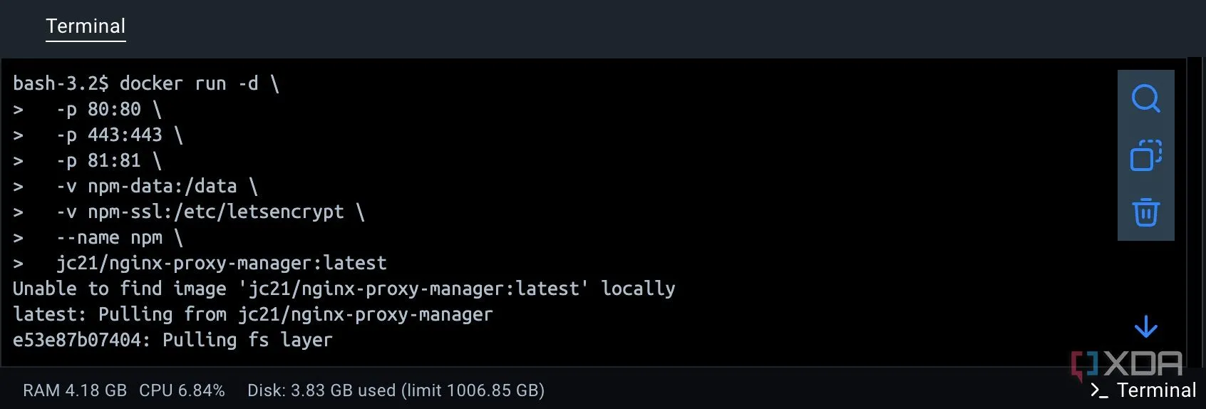 Màn hình cấu hình Proxy Host trong Nginx Proxy Manager giúp truy cập Obsidian qua web an toàn với SSL