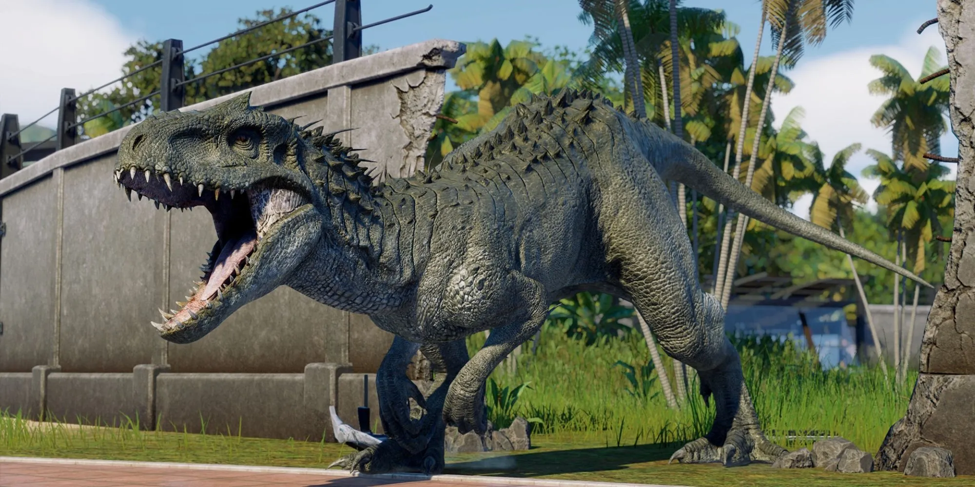 Màn hình hiển thị gameplay chi tiết với hệ thống đường đi và các loài khủng long