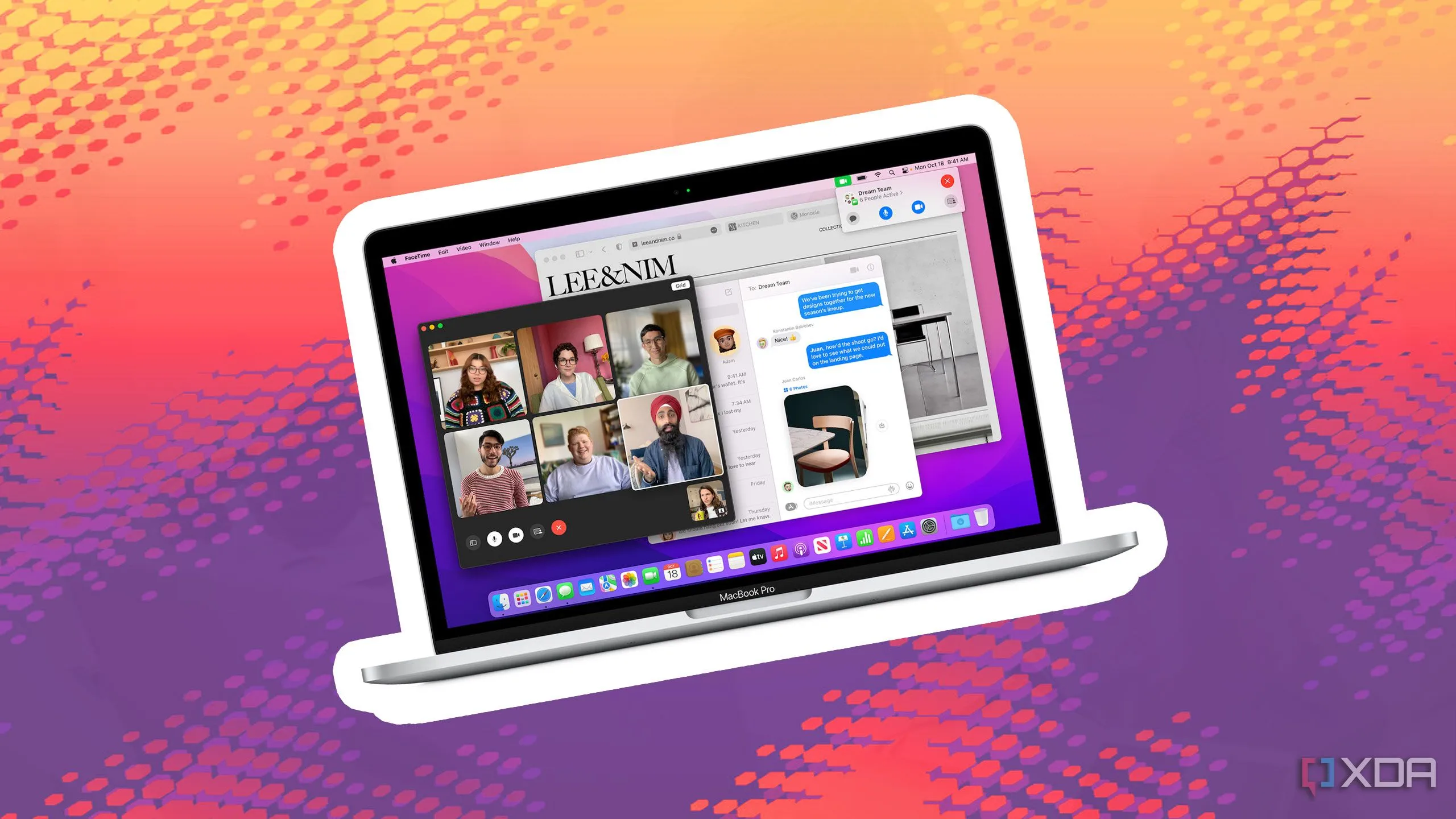 Màn hình MacBook hiển thị giao diện macOS trên nền màu sắc rực rỡ, tượng trưng cho trải nghiệm người dùng hệ điều hành.