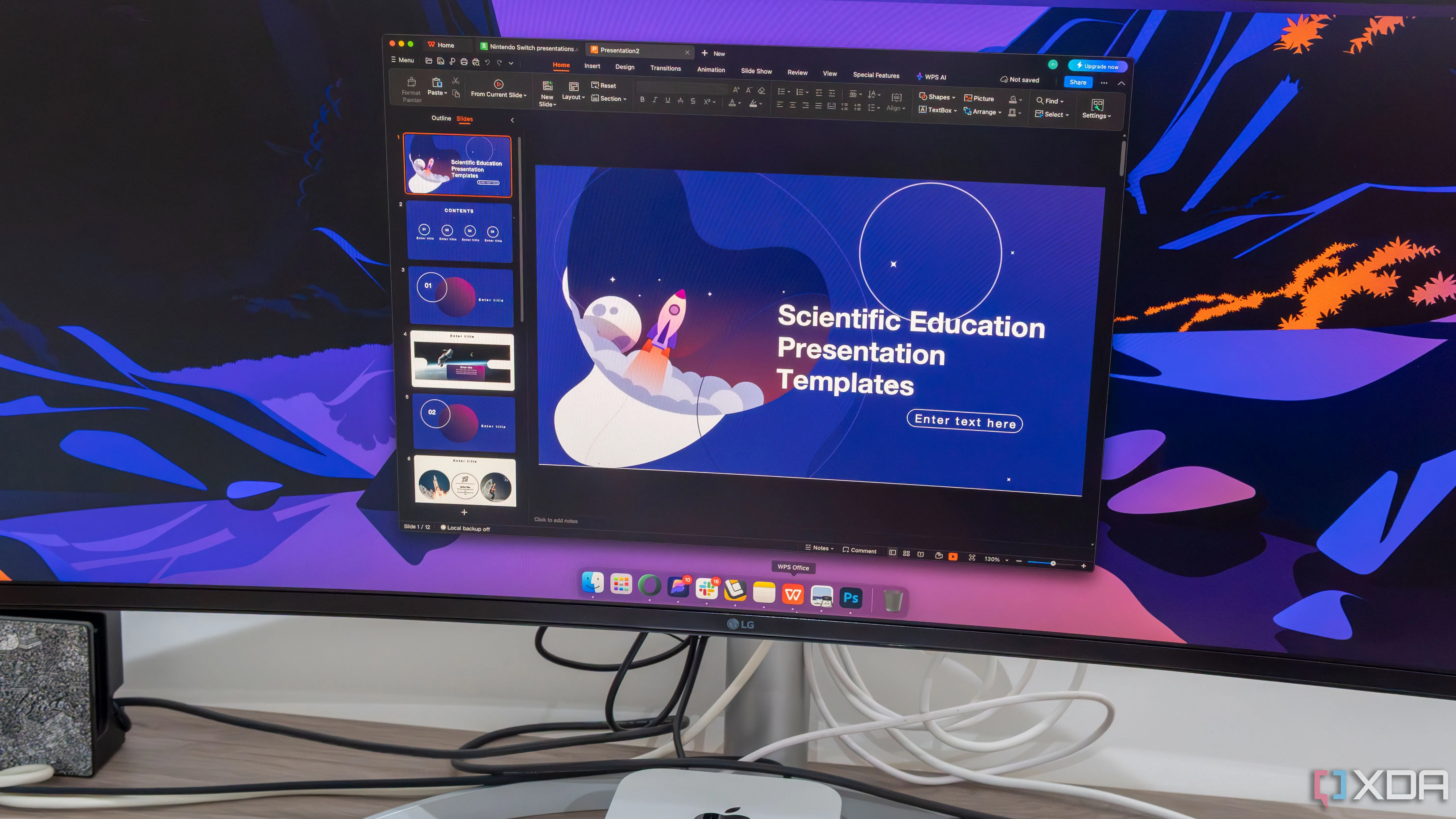 Màn hình máy tính macOS hiển thị giao diện WPS Office