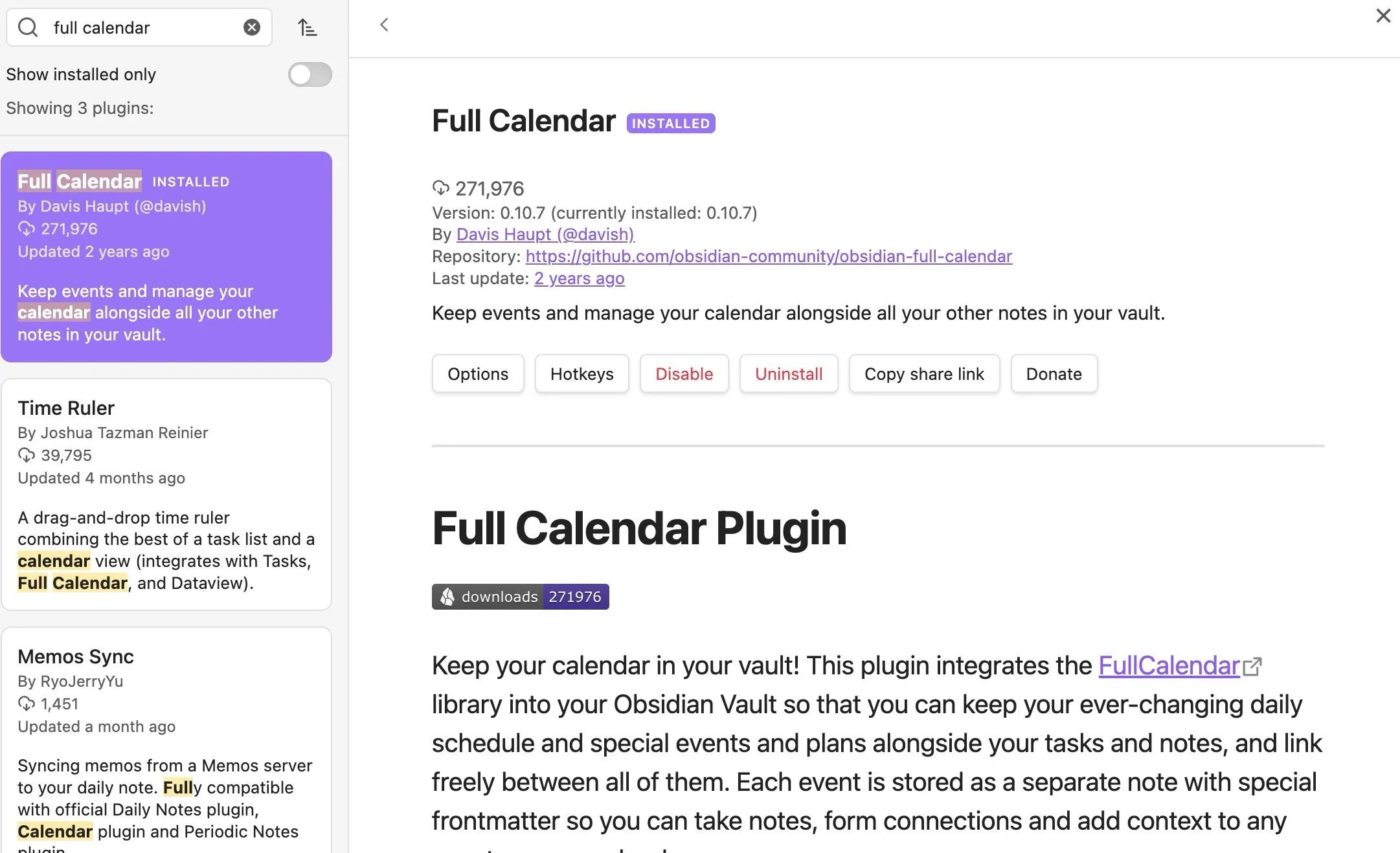 Màn hình Plugin Full Calendar hiển thị các chế độ xem lịch khác nhau trong Obsidian