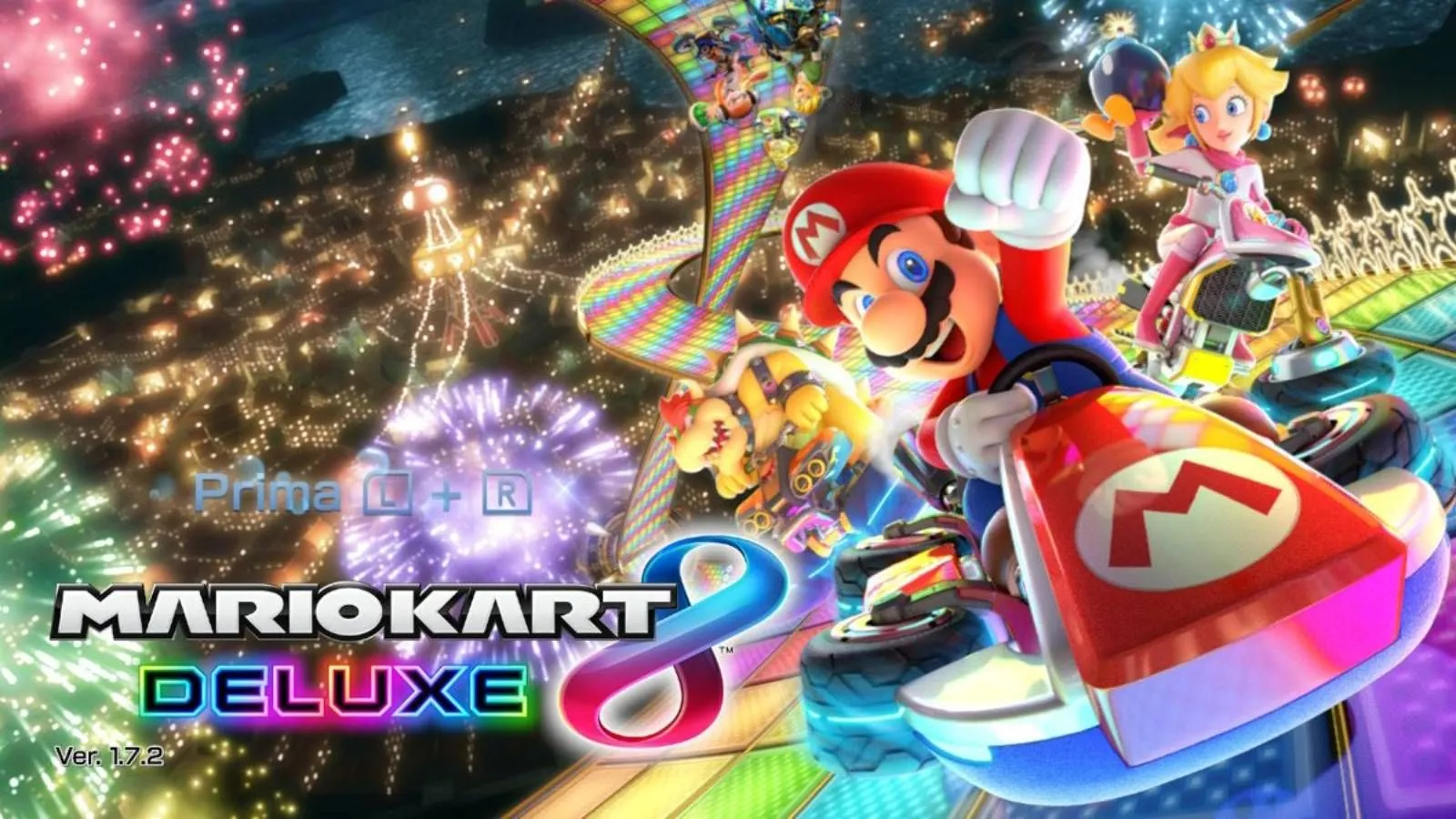 Màn hình tiêu đề game Mario Kart 8 Deluxe, minh họa sự cải thiện hiệu suất game trên Nintendo Switch 2.
