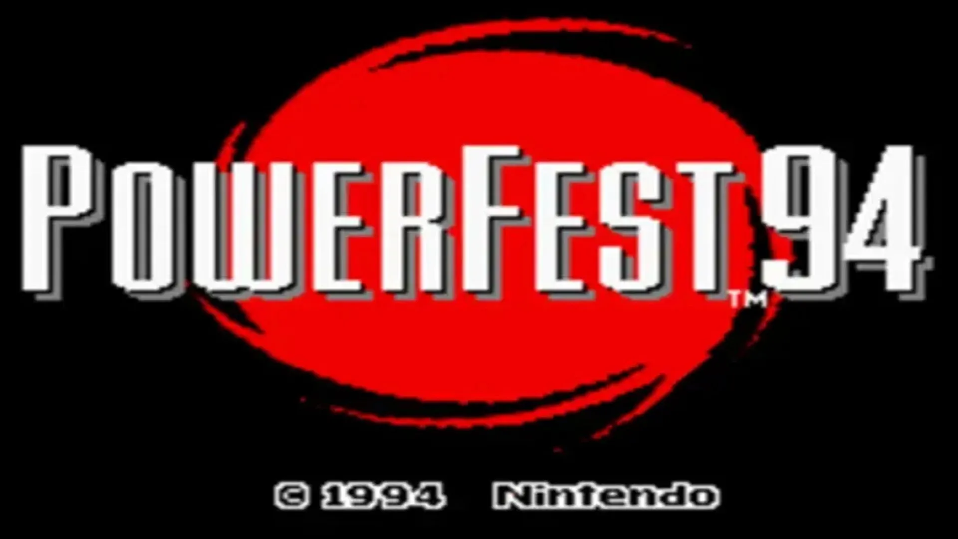 Màn hình tiêu đề mở đầu của giải đấu game Nintendo Powerfest 1994