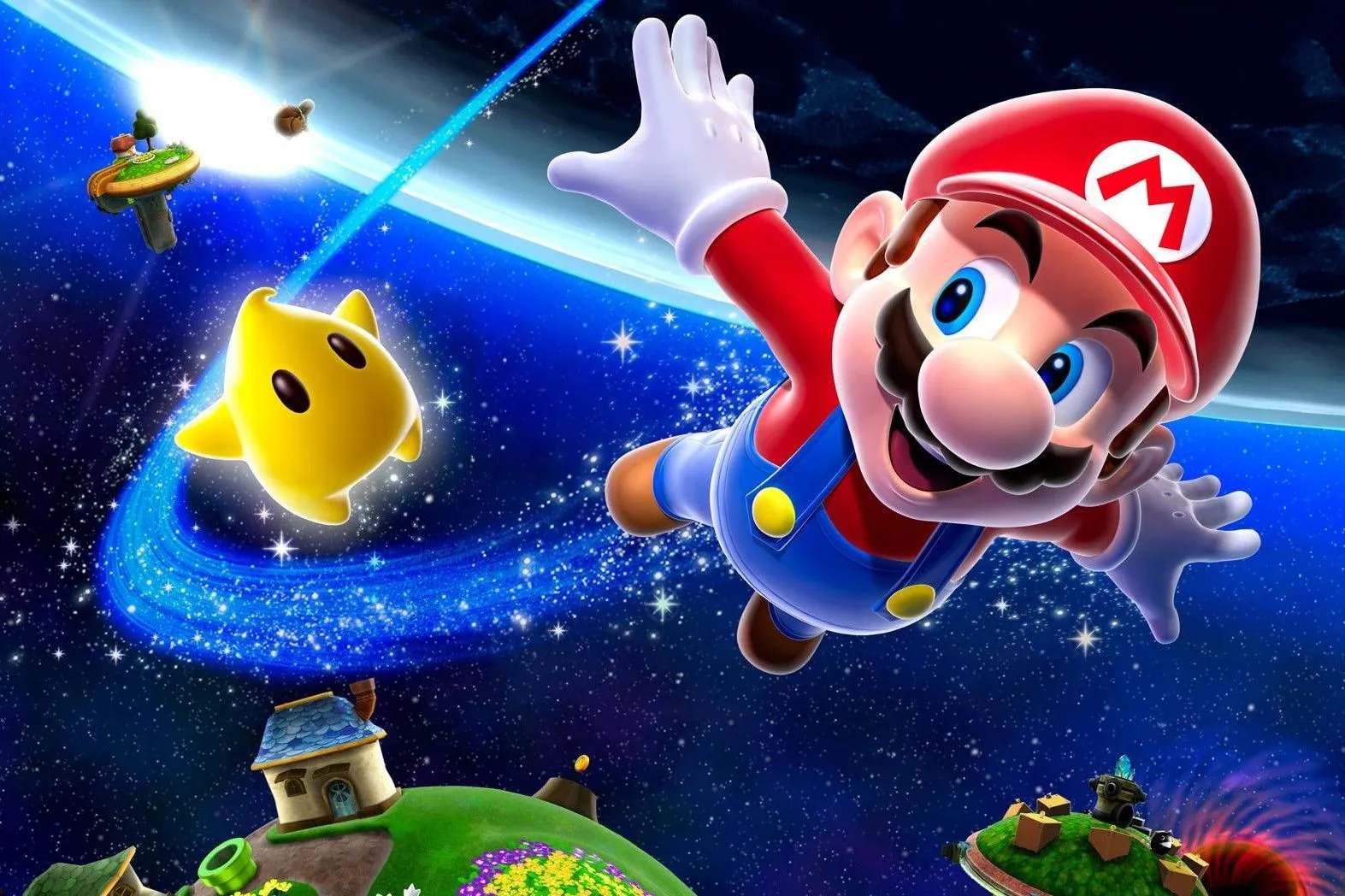 Mario phiêu lưu trong vũ trụ đầy sao của Super Mario Galaxy, game platformer đột phá trên Nintendo Wii