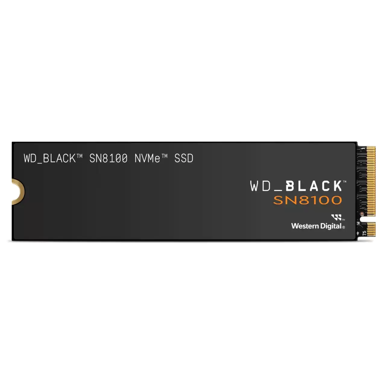 Mặt trước của ổ cứng SSD NVMe WD Black SN8100 Gen5, đại diện cho dòng sản phẩm cao cấp