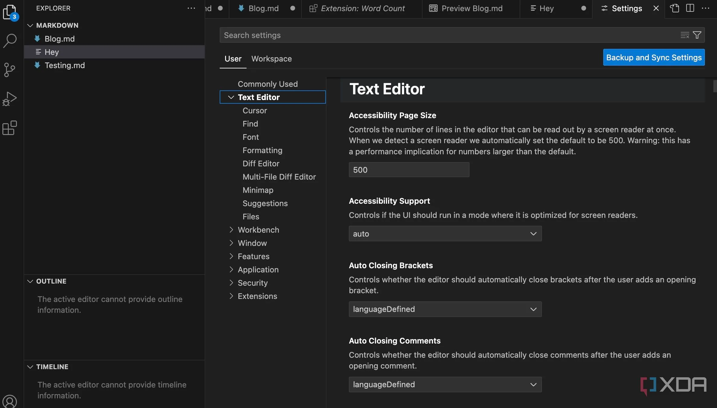 Menu tùy chỉnh chủ đề màu sắc và cài đặt trong Visual Studio Code