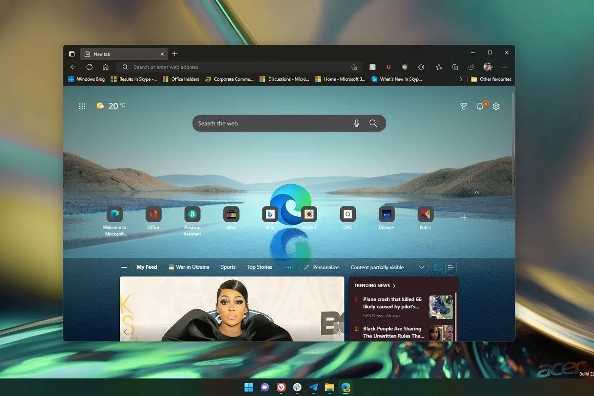Microsoft Edge với thiết kế mới cho Windows 11