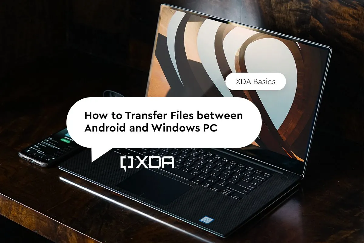 Minh họa cách chuyển file giữa điện thoại Android và máy tính Windows, liên quan đến các giải pháp kết nối.