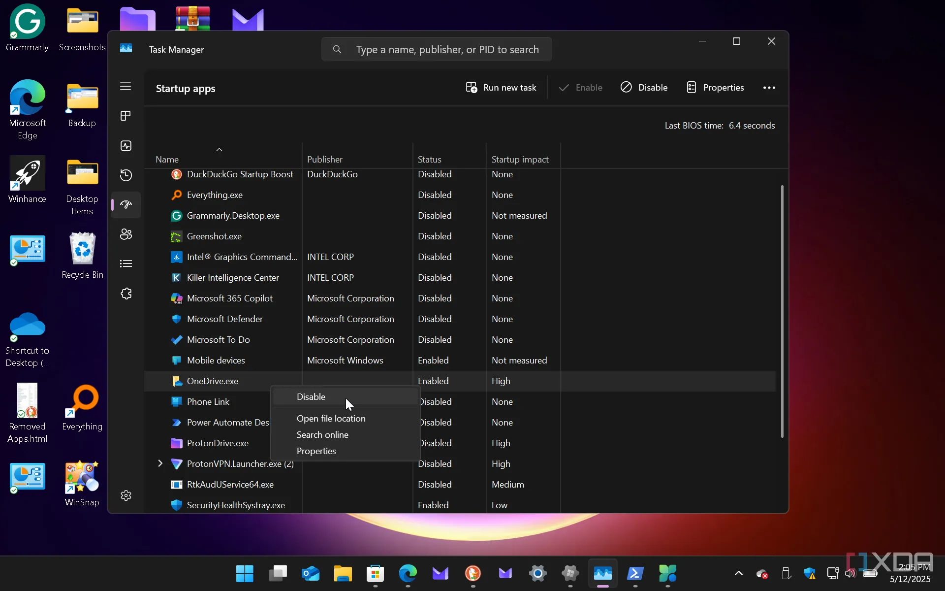 Minh họa cách vô hiệu hóa các ứng dụng khởi động từ Trình quản lý Tác vụ trên Windows 11, một bước quan trọng để tăng tốc khởi động PC.