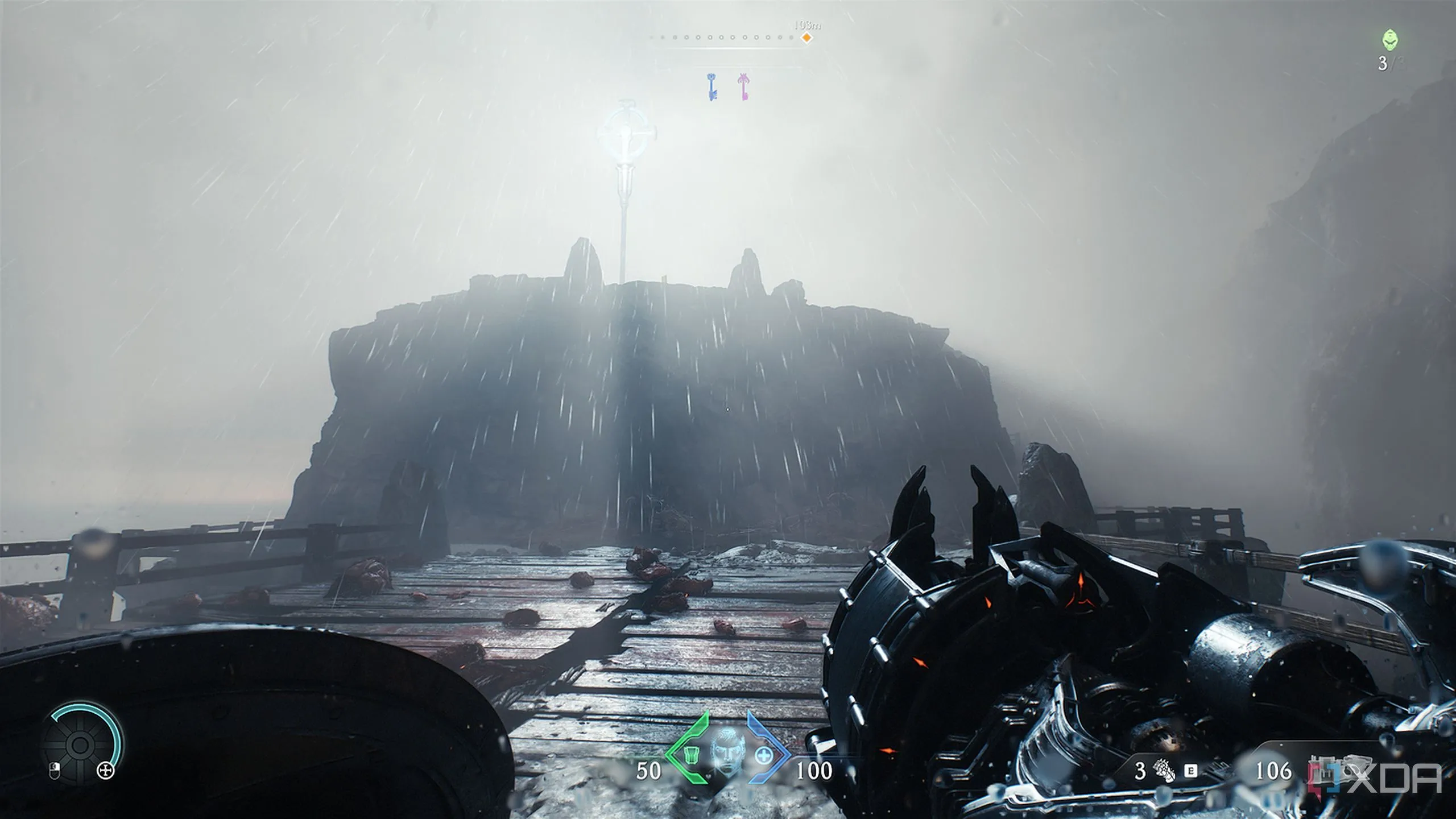 Mỏm đá phẳng nhô cao, nơi tìm thấy trang Codex Doom Slayer sau khi hoàn thành trận chiến cổng địa ngục trong Doom The Dark Ages