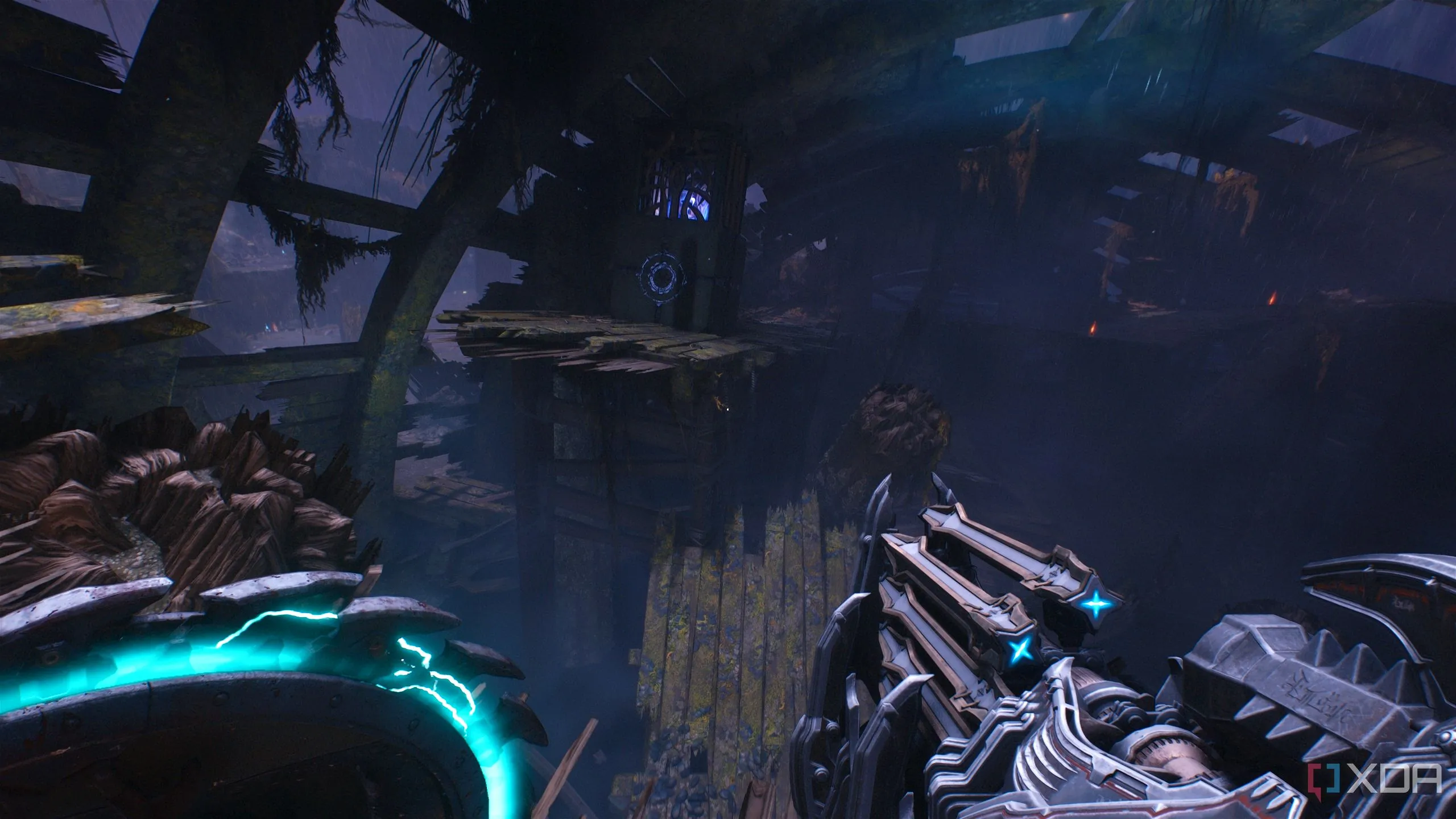 Một cái lồng vật phẩm sưu tầm bị khóa với biểu tượng Shield Charge trong Chương 17 của Doom: The Dark Ages.
