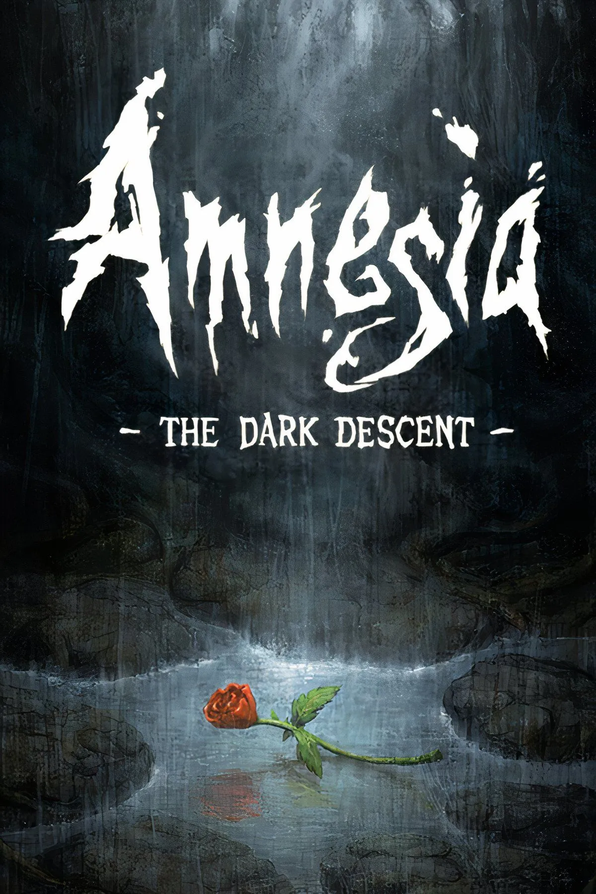 Một cảnh từ Amnesia: The Dark Descent, thể hiện hành lang tối tăm, rùng rợn của một lâu đài cổ, gợi cảm giác cô lập và nỗi sợ hãi tâm lý.