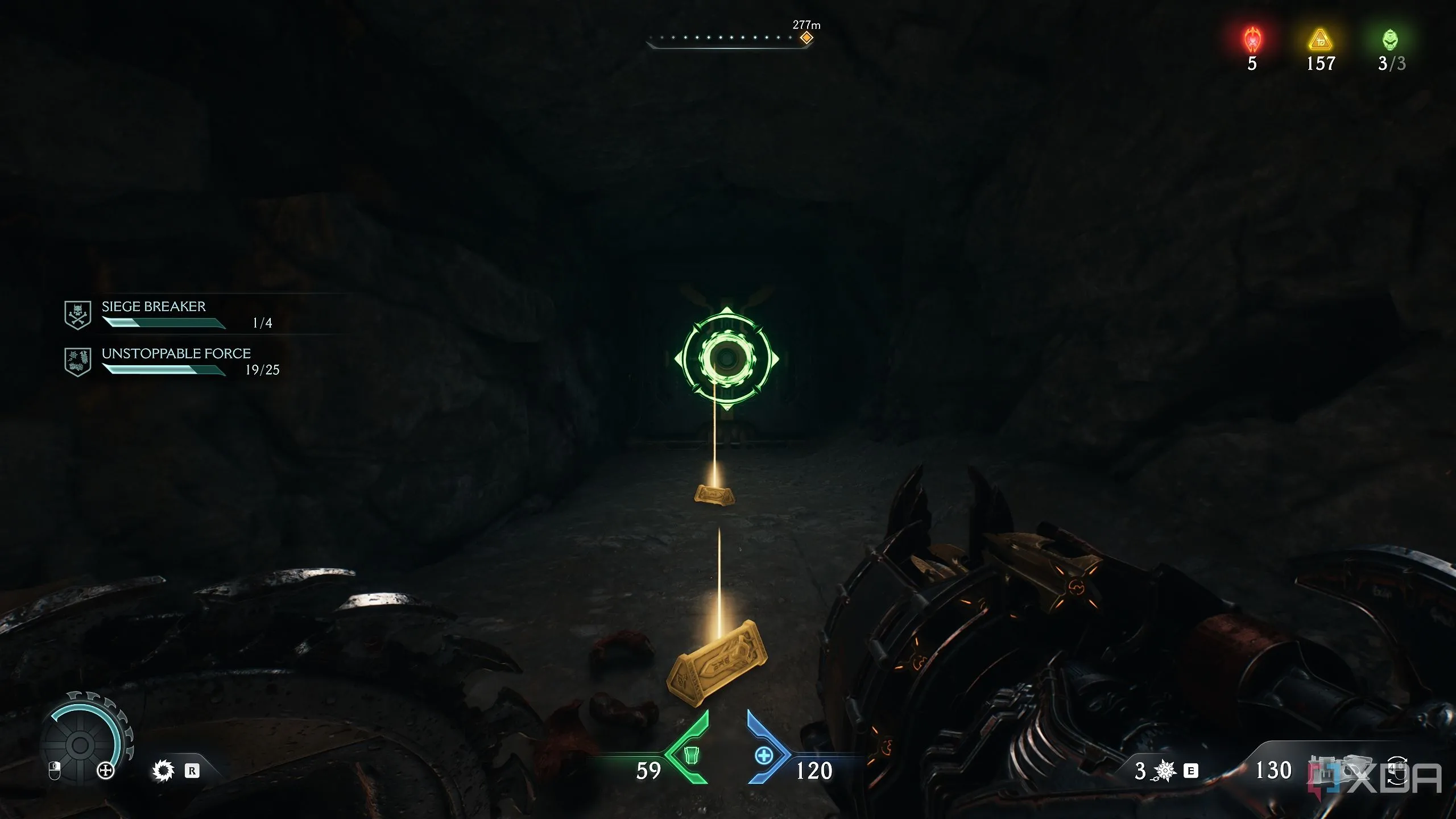 Một chiếc hộp với biểu tượng Shield Charge trên đó trong Doom: The Dark Ages