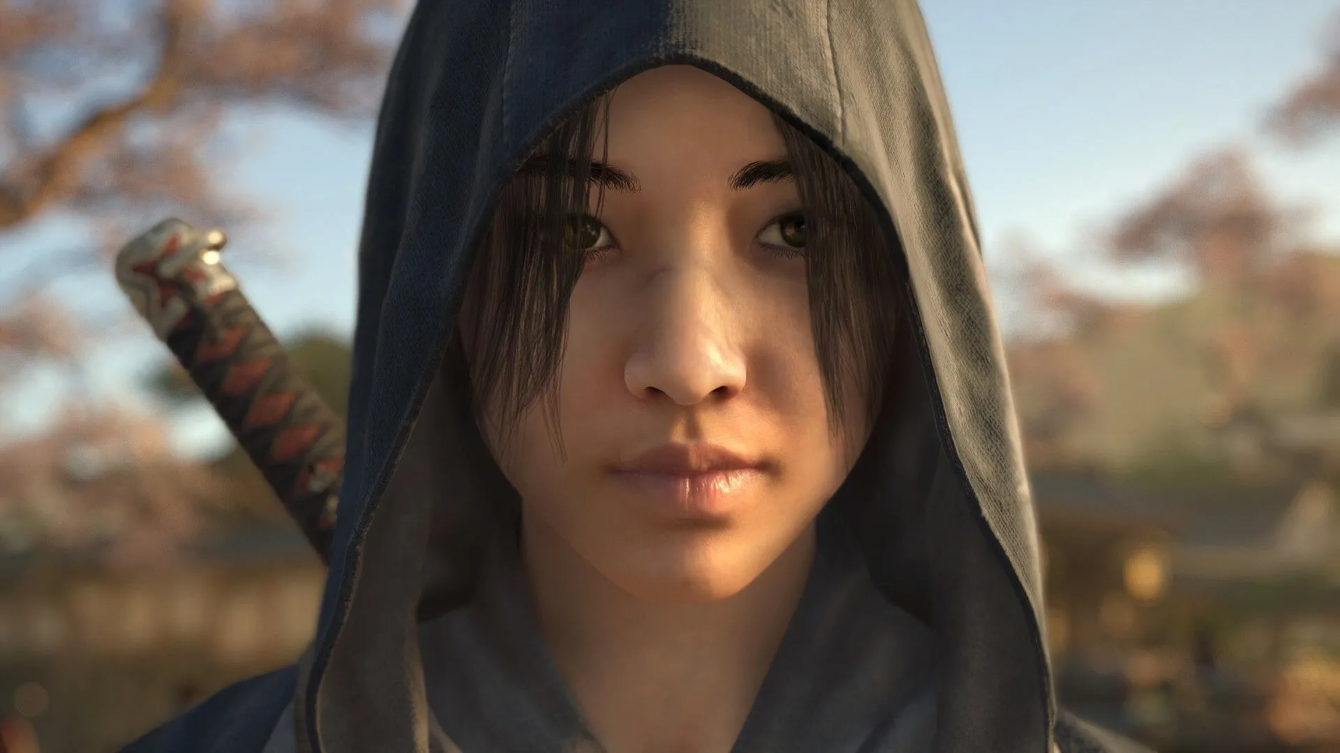 Naoe ẩn mình trong bóng tối, thể hiện yếu tố lén lút và môi trường đô thị trong Assassin's Creed Shadows