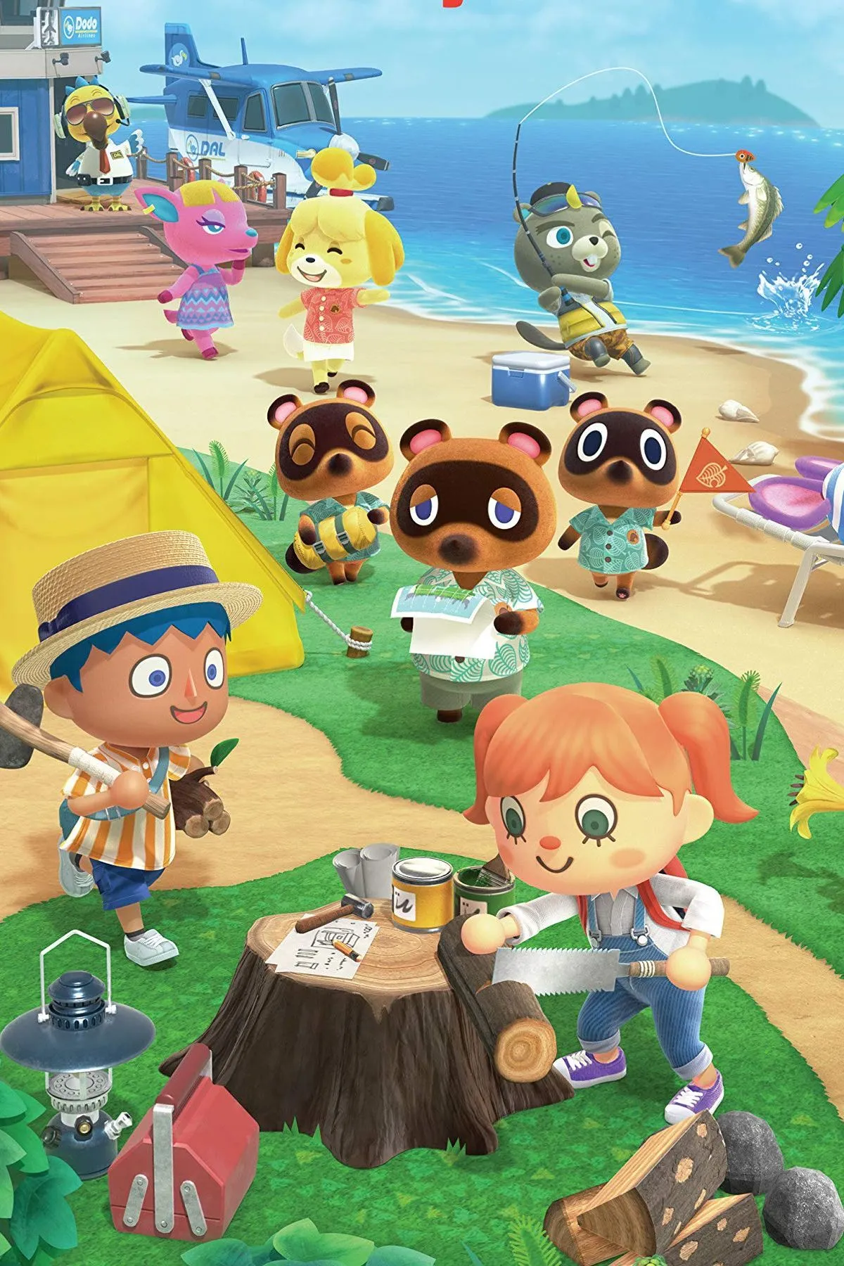 Nhân vật đang tương tác trong thế giới của Animal Crossing: New Horizons trên Nintendo Switch