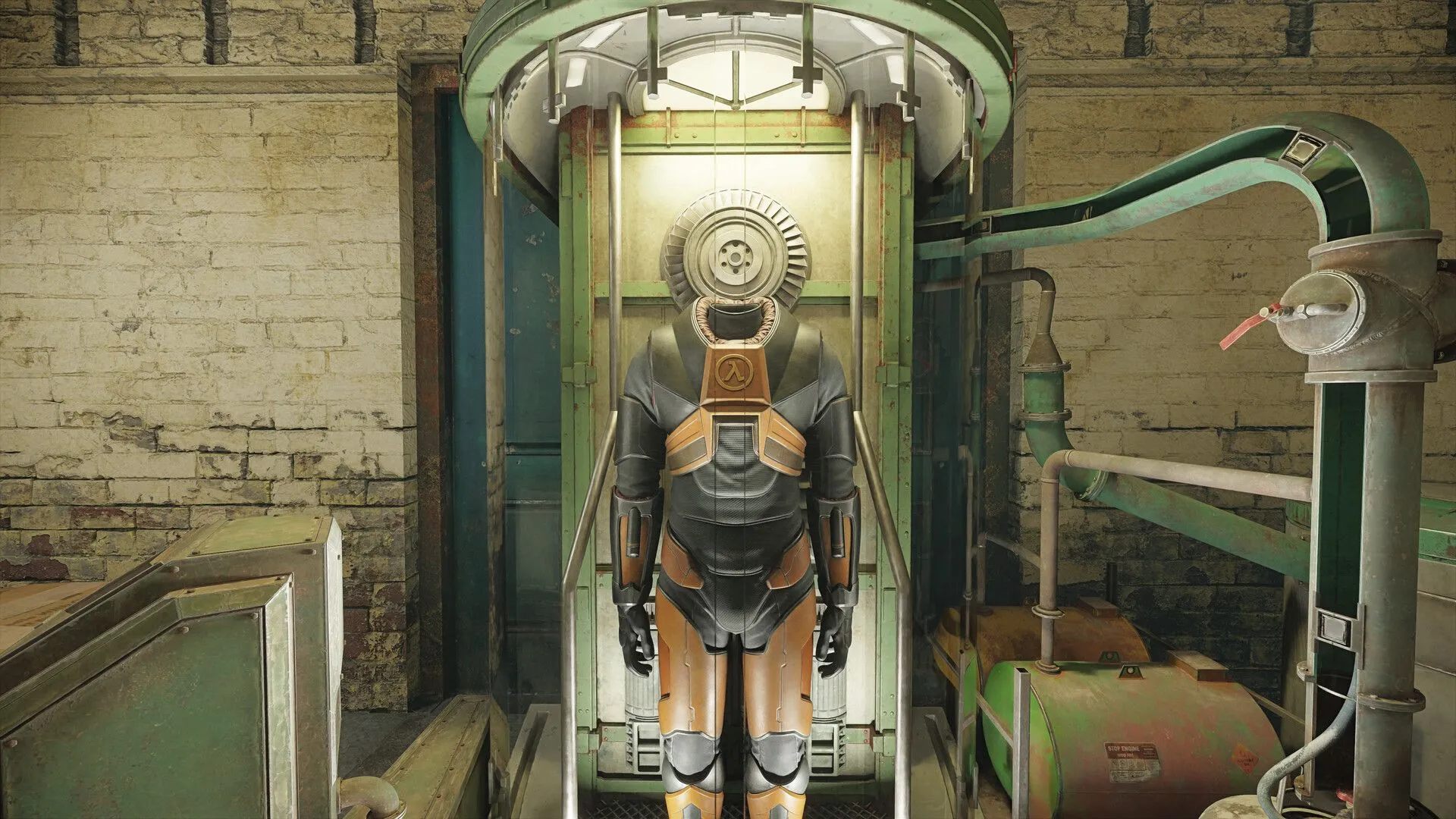 Nhân vật Gordon Freeman trong Half-Life 2 RTX với đồ họa path tracing và vật liệu nâng cấp