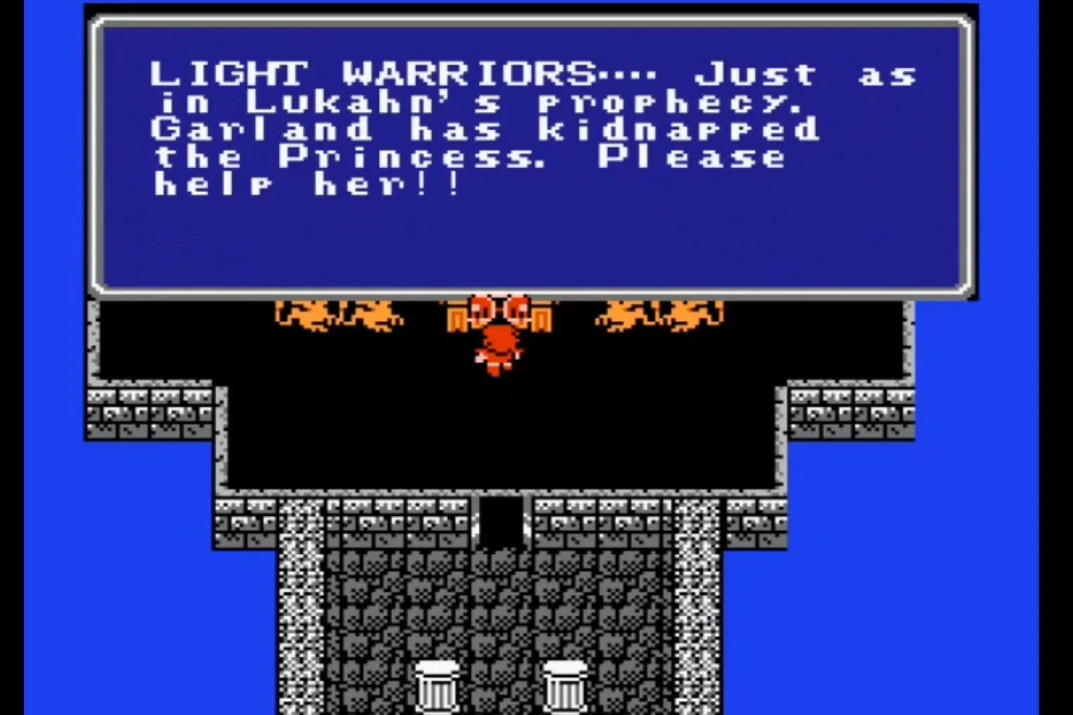 Nhóm Light Warriors nhận nhiệm vụ trong Final Fantasy trên NES, khởi đầu cho một cuộc phiêu lưu nhập vai đầy thử thách.