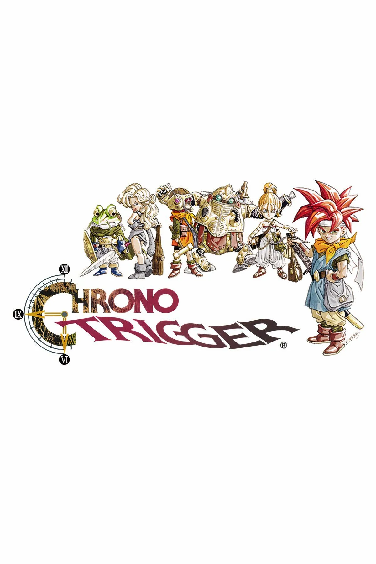 Nhóm nhân vật chính trong Chrono Trigger chuẩn bị chiến đấu, thể hiện đồ họa pixel art
