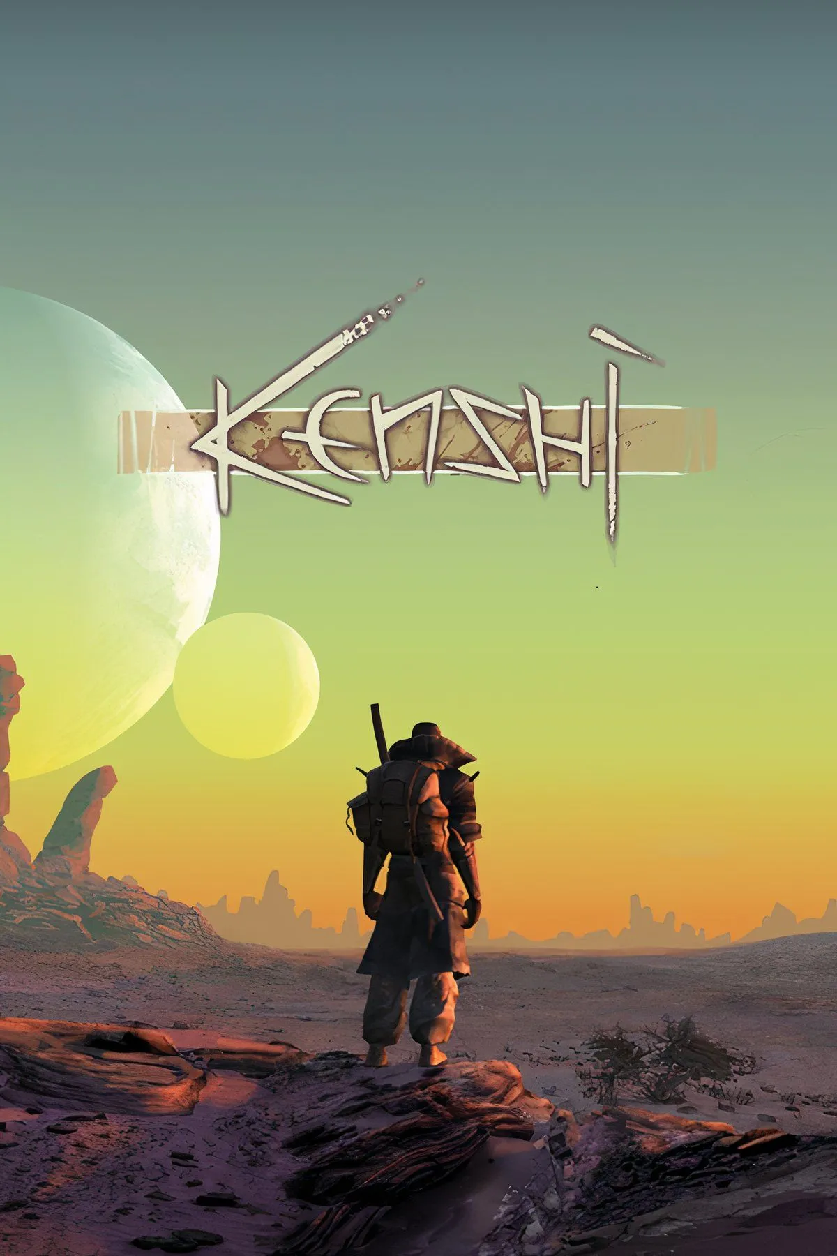 Nhóm nhân vật khám phá vùng đất hoang tàn trong game sandbox Kenshi.