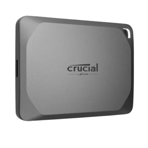 Ổ SSD di động Crucial X9 Pro màu đen trên nền trắng