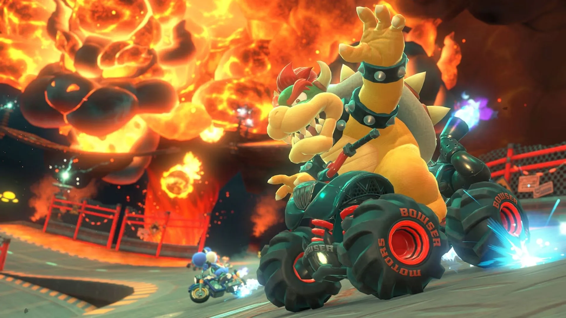 Pha tranh giành vị trí đầy gay cấn trên đường đua mở của Mario Kart World