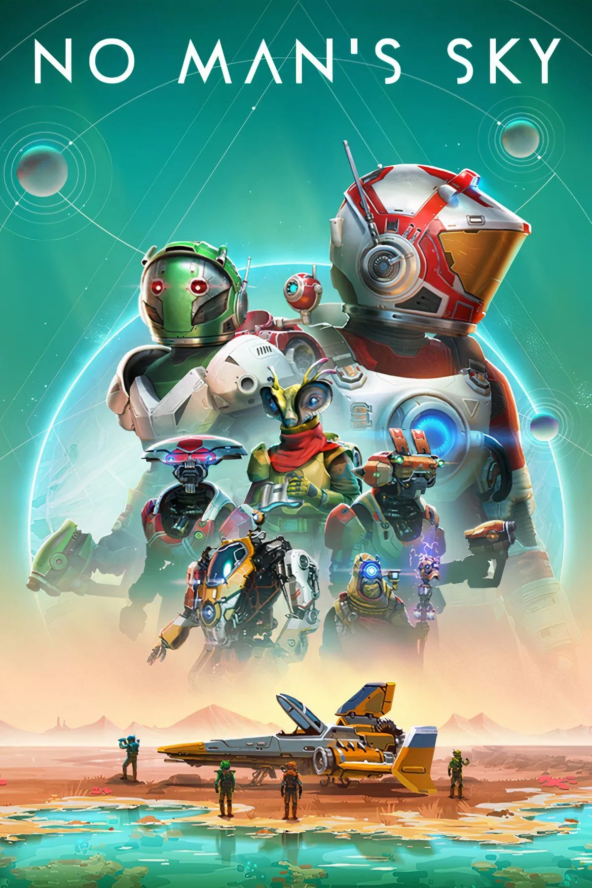 Phi thuyền khám phá hành tinh lạ với các khối đá nổi trong không gian của No Man's Sky