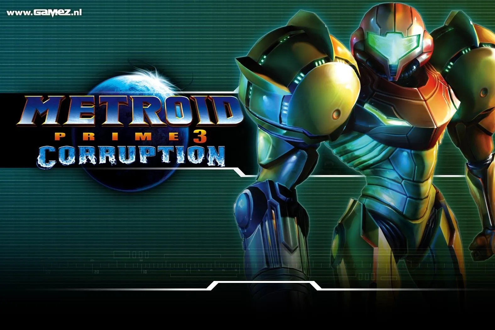 Poster game Metroid Prime 3: Corruption trên Nintendo Wii với thiết kế ấn tượng