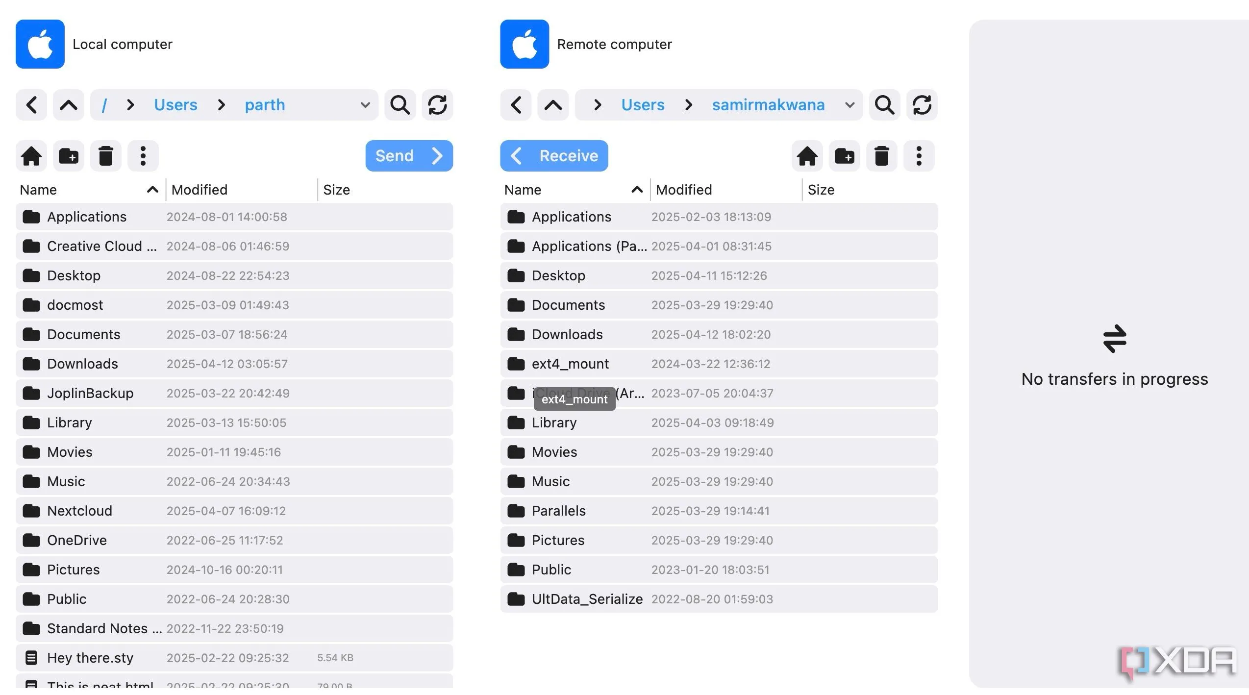 Quá trình truyền tệp giữa các thiết bị sử dụng RustDesk
