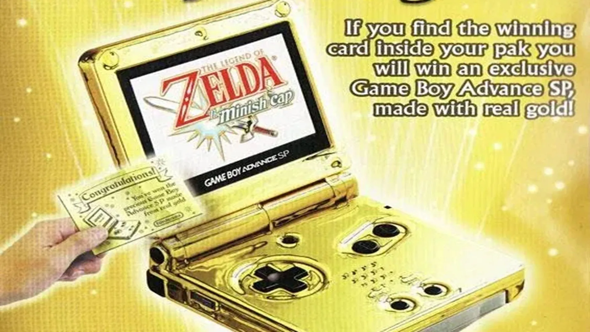 Quảng cáo cuộc thi chính thức cho Game Boy Advance SP mạ vàng 24K
