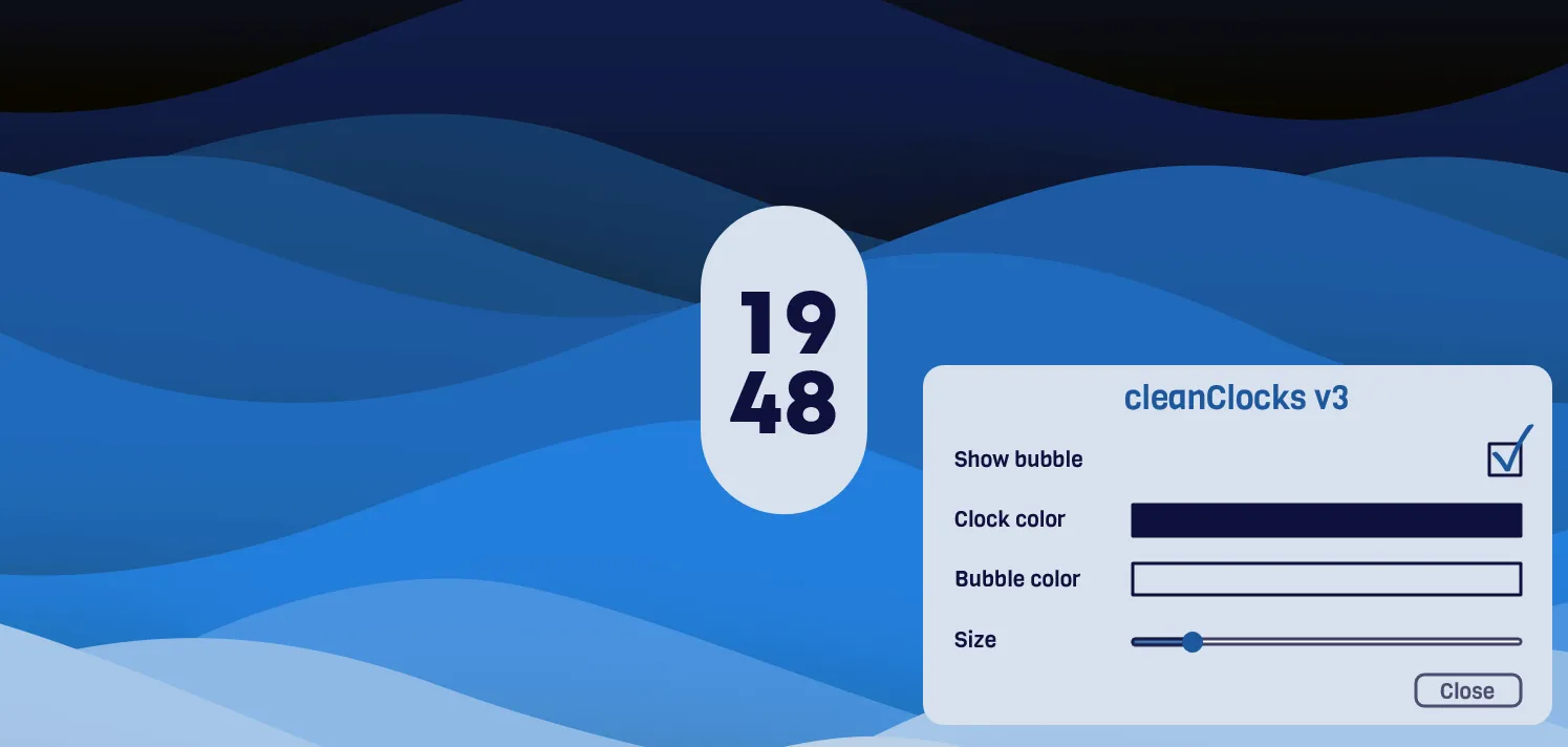 Rainmeter skin CleanClocks V3 hiển thị các tùy chọn màu sắc khác nhau, cho phép cá nhân hóa đồng hồ desktop theo phong cách Material Design.