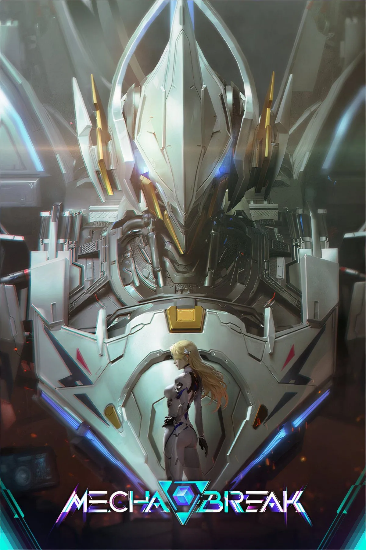Robot chiến đấu khổng lồ trong game Mecha BREAK, thể hiện pha giao tranh trên không