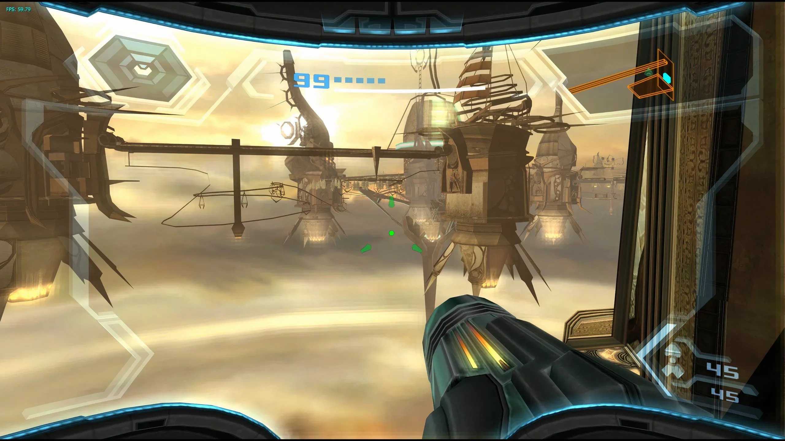 Samus khám phá môi trường chi tiết trong Metroid Prime 3, nổi bật cơ chế điều khiển chuyển động của Wii