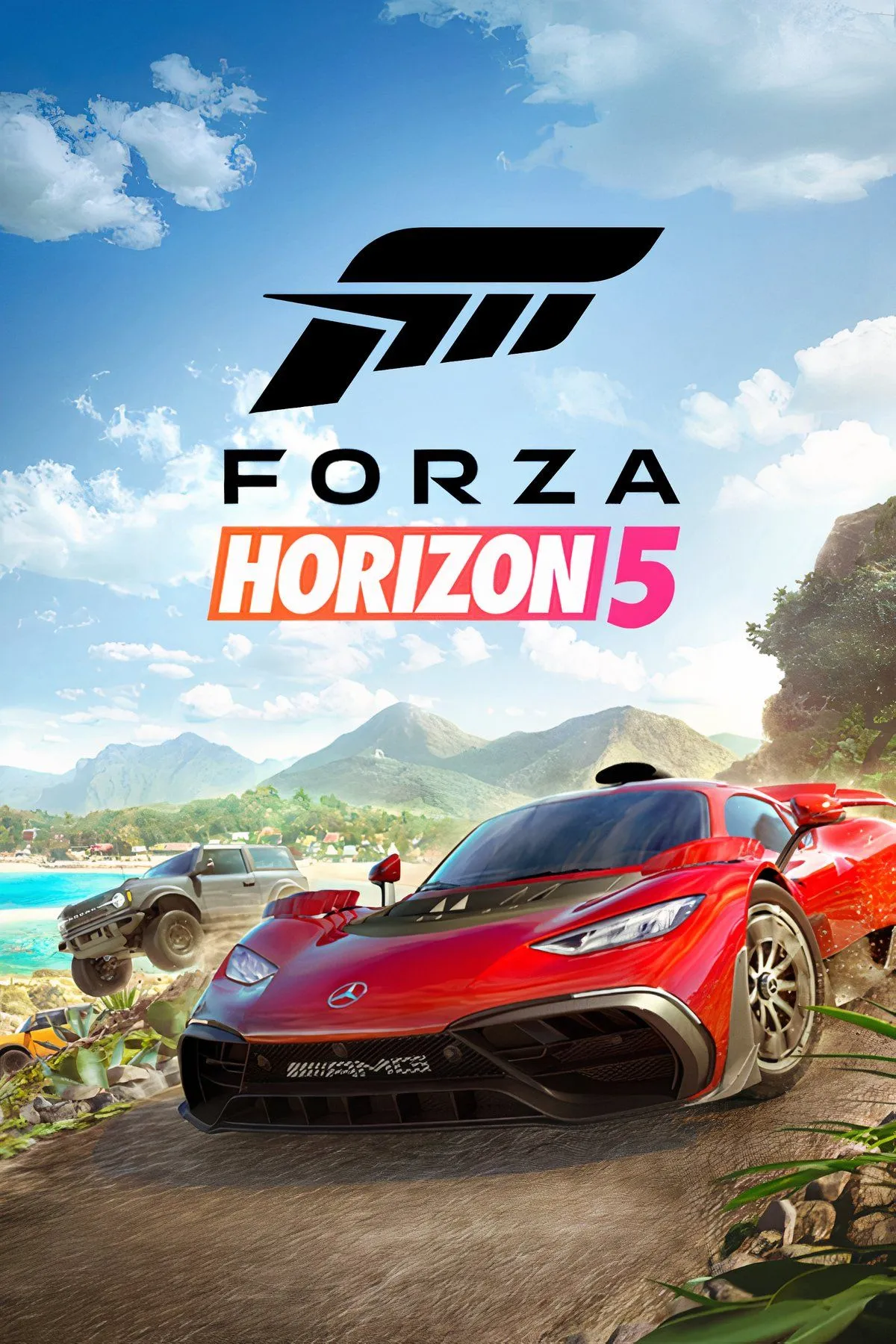 Siêu xe thể thao Lamborghini Huracan đang đua trong môi trường thế giới mở rộng lớn của Forza Horizon 5 tại Mexico
