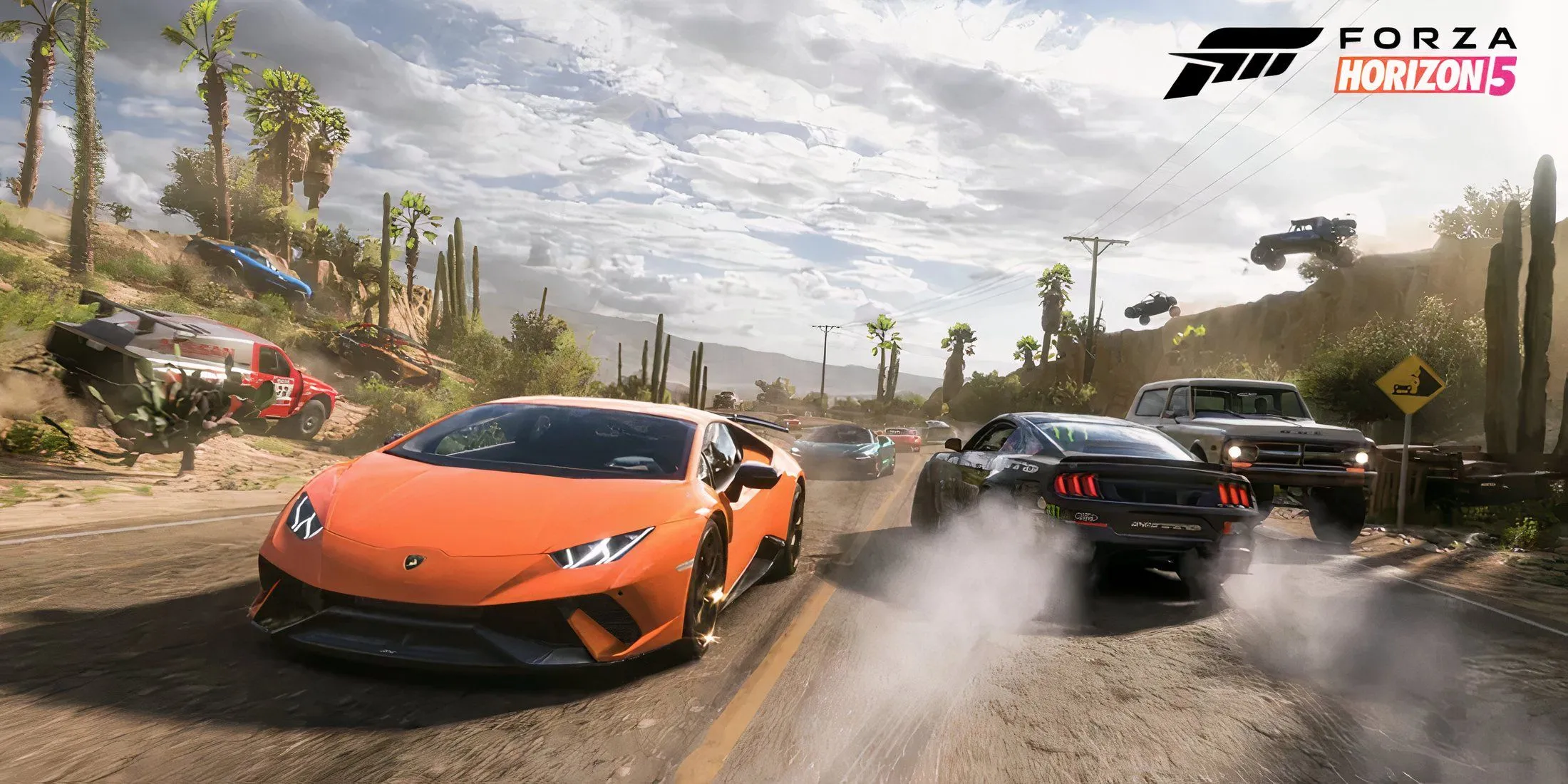 Siêu xe tốc độ cao trên đường đua tại Mexico trong game Forza Horizon 5