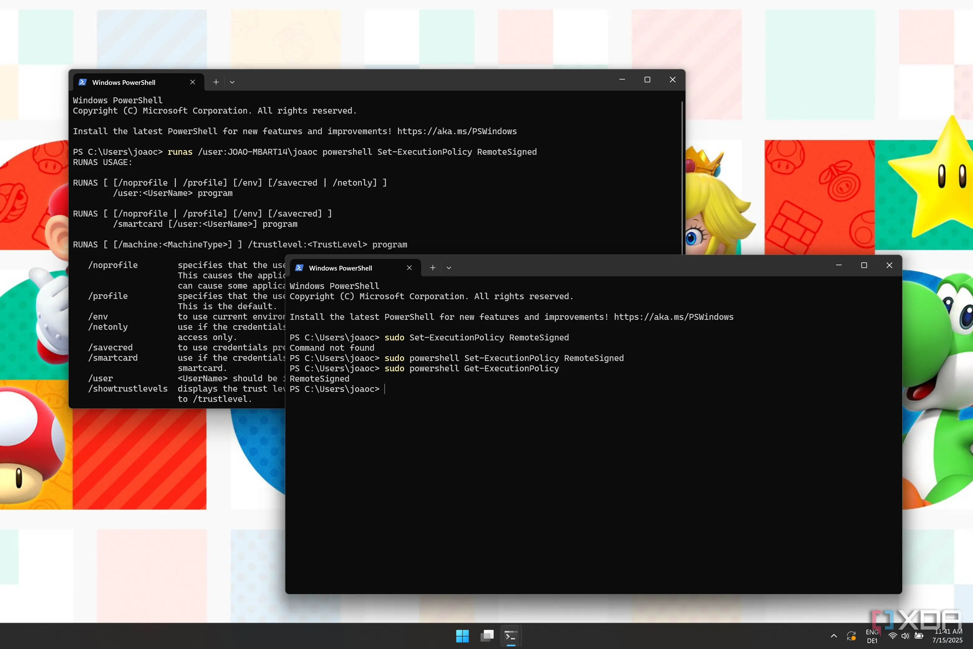 So sánh Sudo và Runas trên Windows Terminal