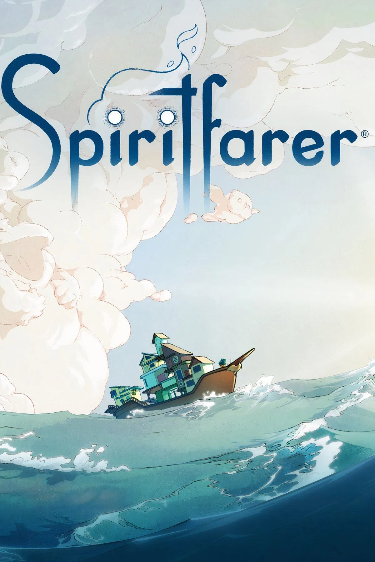 Stella và linh hồn đang di chuyển trên chiếc thuyền đặc biệt của Spiritfarer