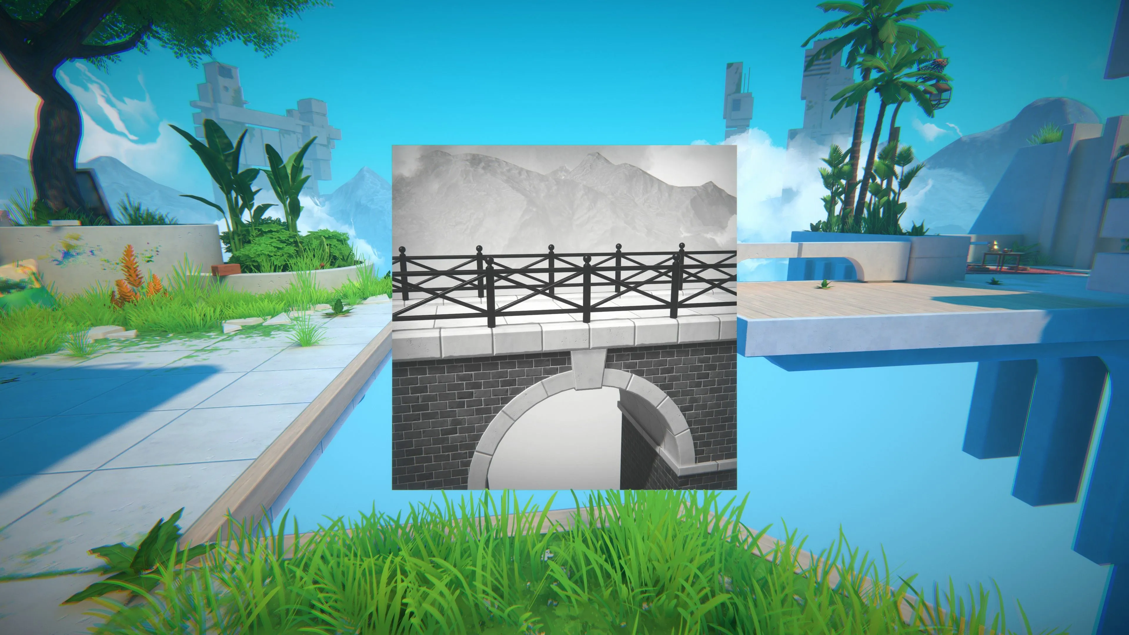 Sử dụng ảnh để tạo cầu trong game giải đố Viewfinder