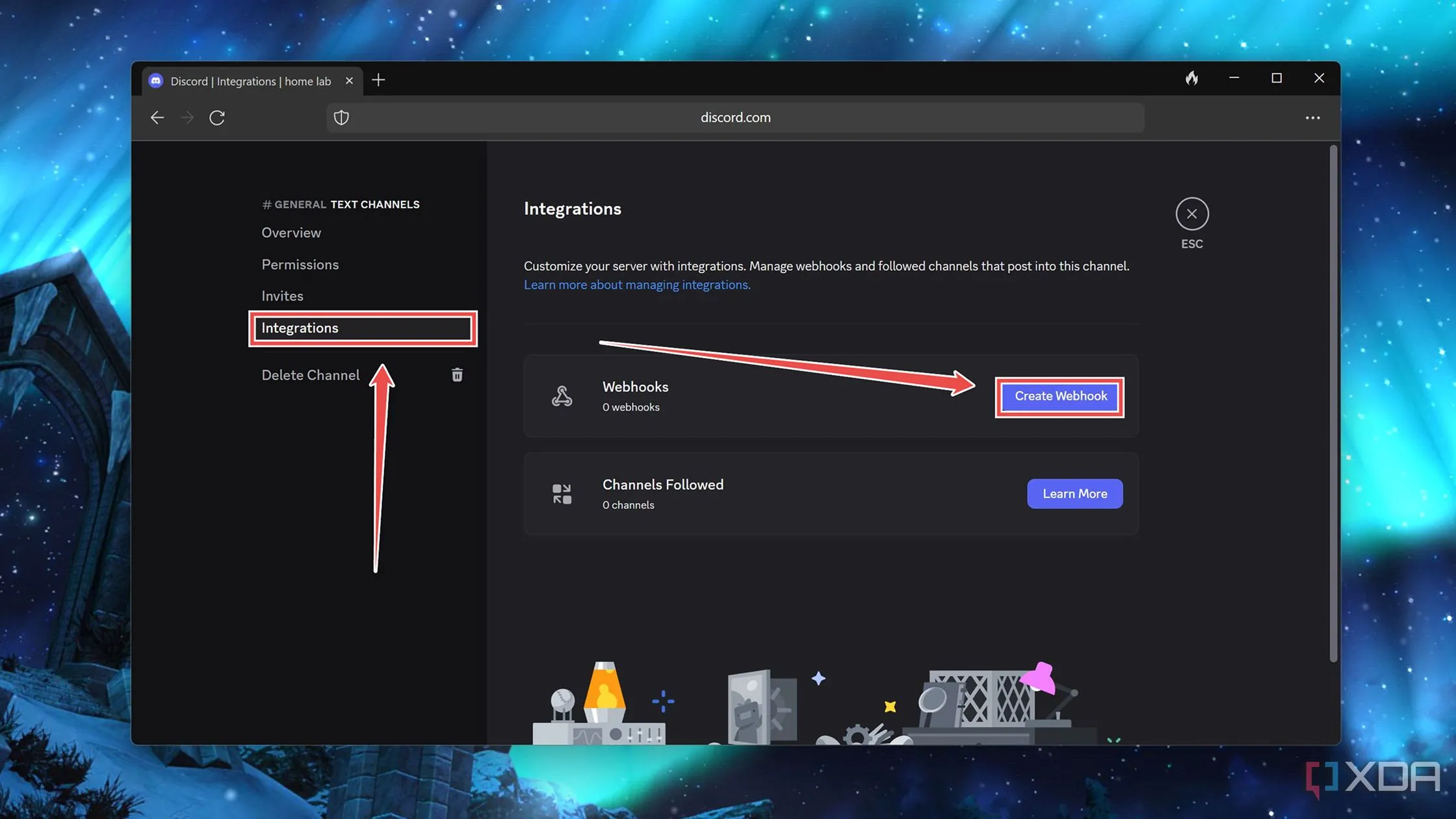 Tạo một webhook mới trong Discord cho cảnh báo Uptime Kuma