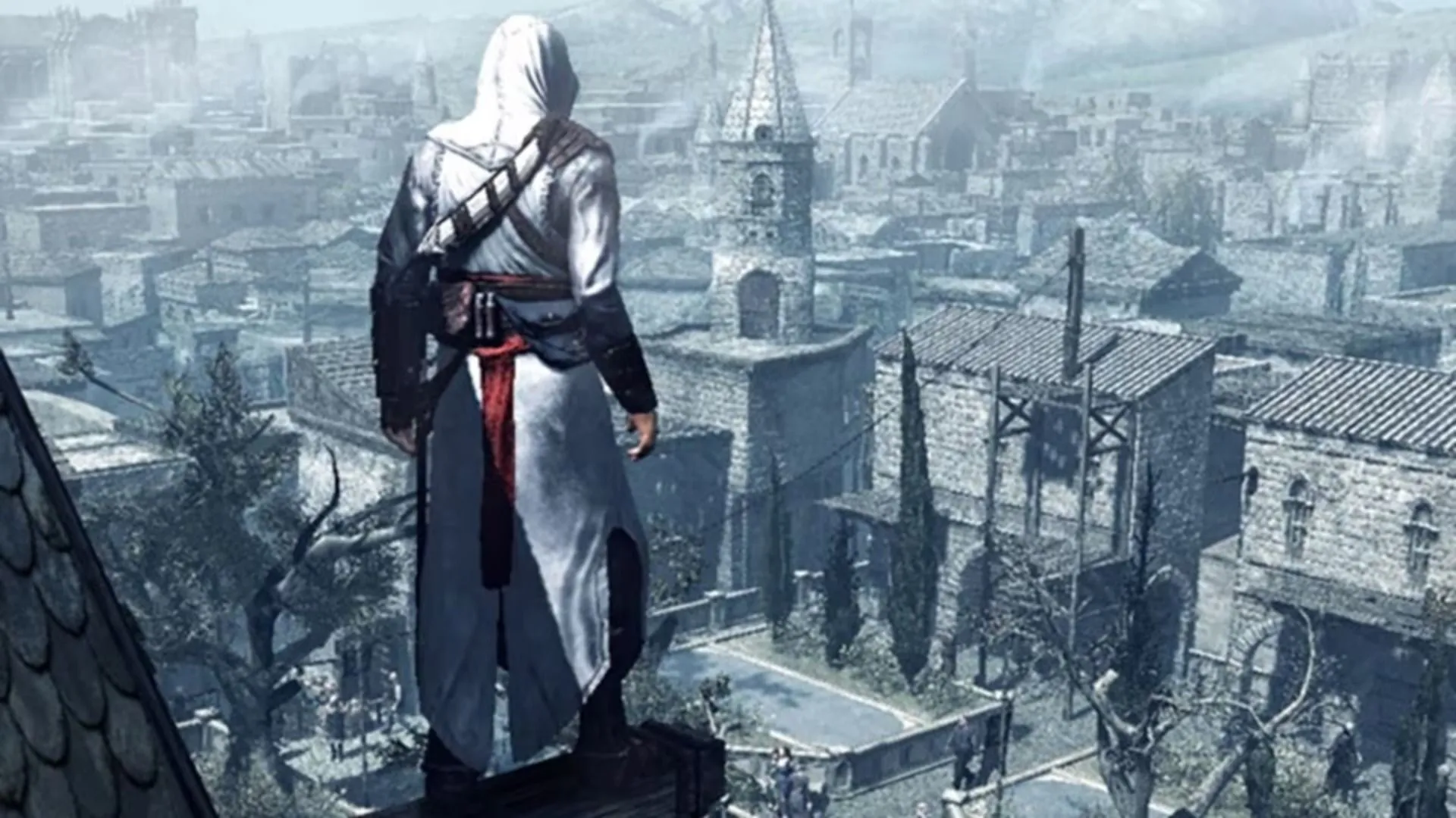 Thành phố cổ kính trong Assassin's Creed, với kiến trúc lịch sử được tái hiện chi tiết