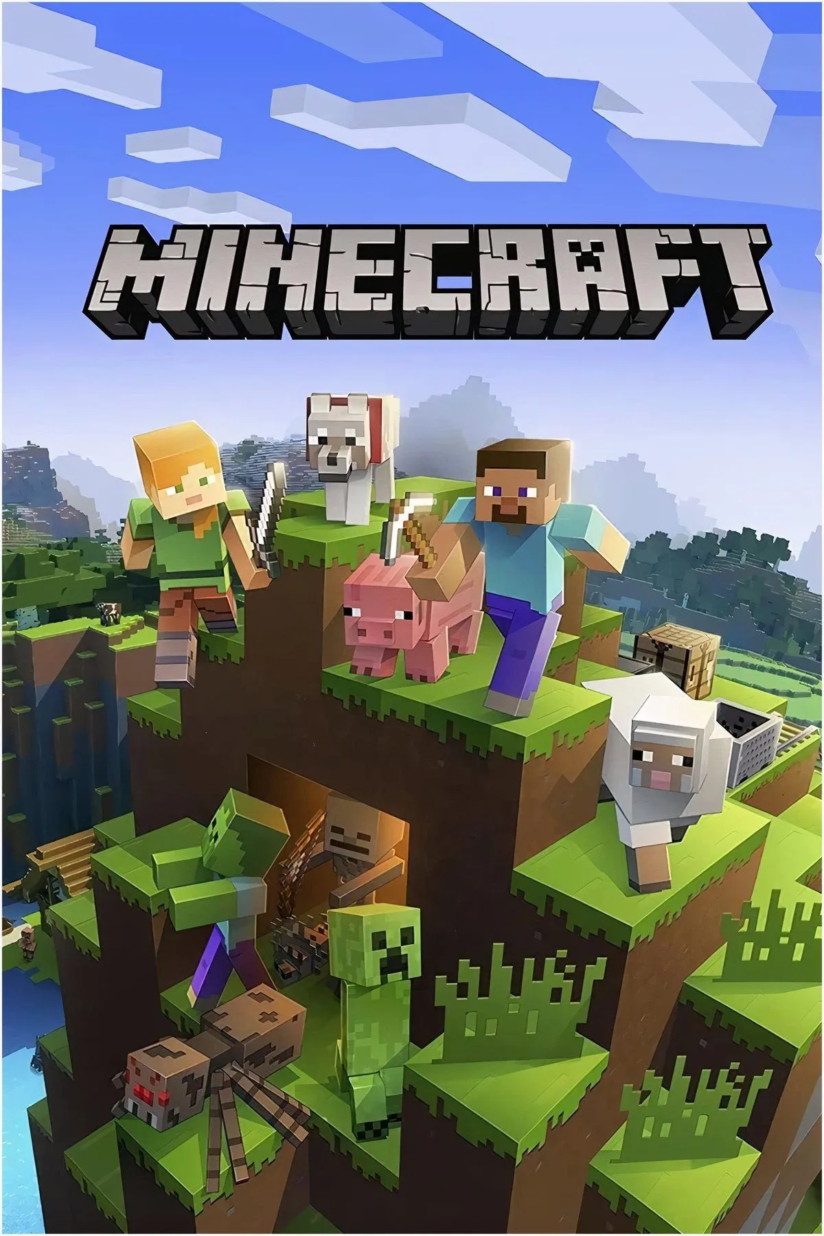 Thế giới Minecraft rộng lớn với các khối vuông đặc trưng, minh họa sự sáng tạo không giới hạn của người chơi.