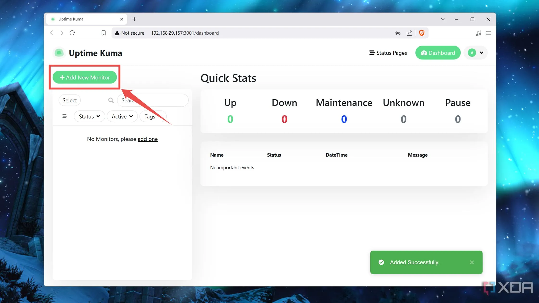 Thêm một dịch vụ giám sát mới trong Uptime Kuma