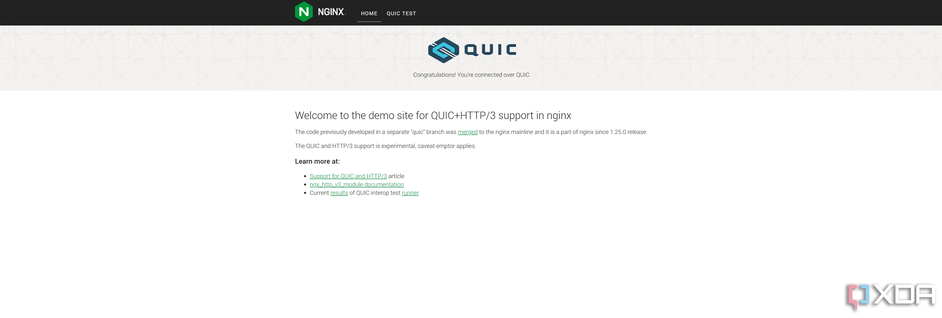 Thông báo hỗ trợ QUIC trong Nginx vẫn ở trạng thái thử nghiệm