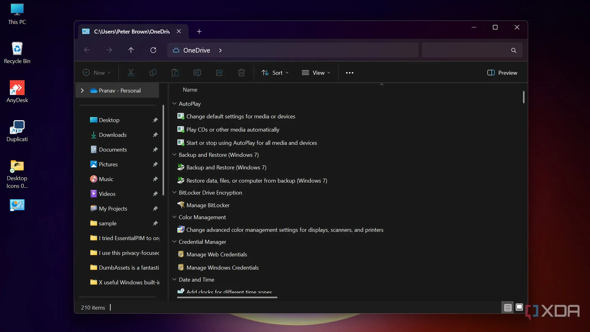 Thư mục God Mode trên màn hình desktop Windows, chứa tập hợp các cài đặt hệ thống
