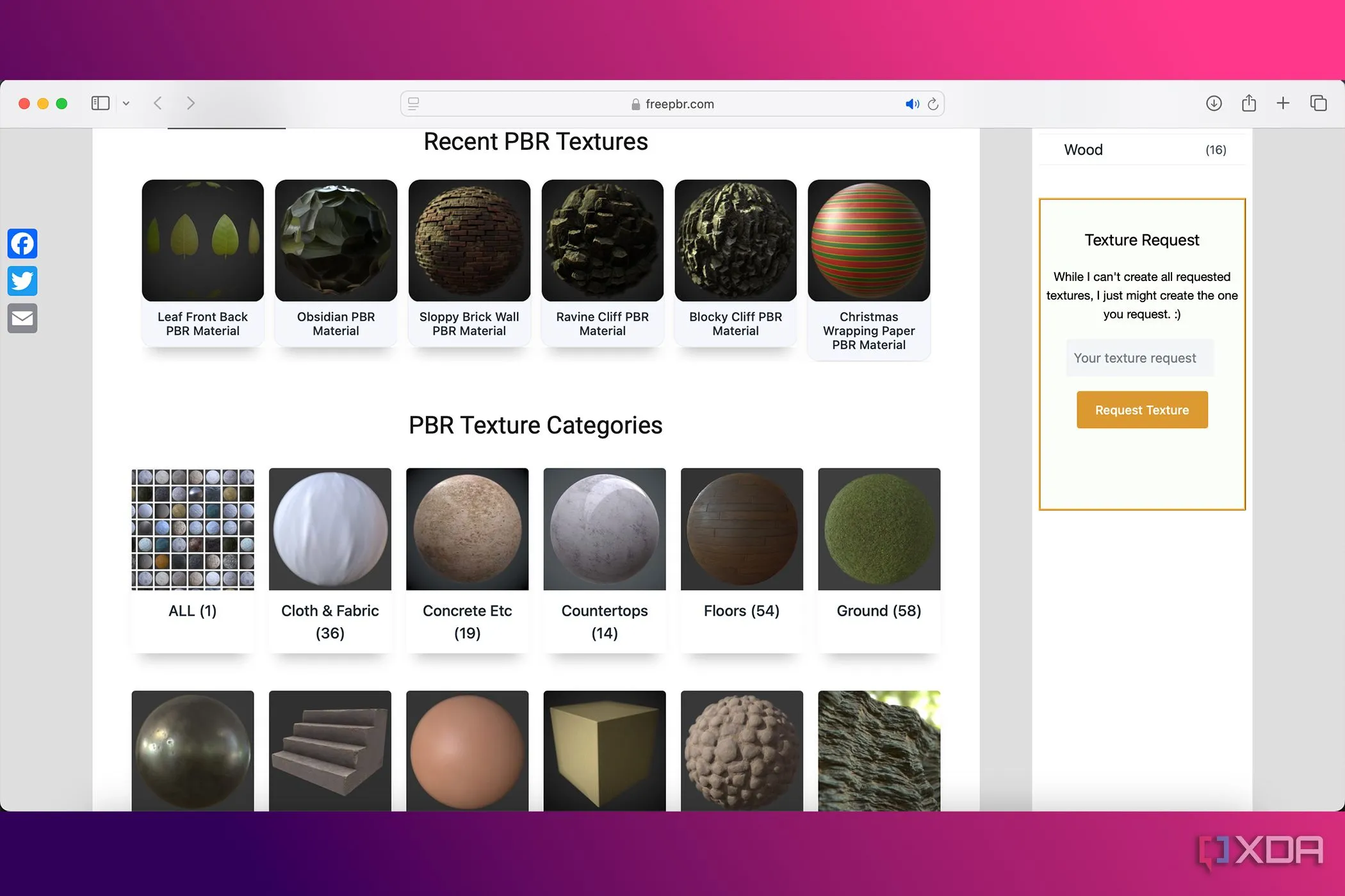 Thư viện texture 3D của Free PBR, cung cấp nhiều tài nguyên PBR chất lượng cao