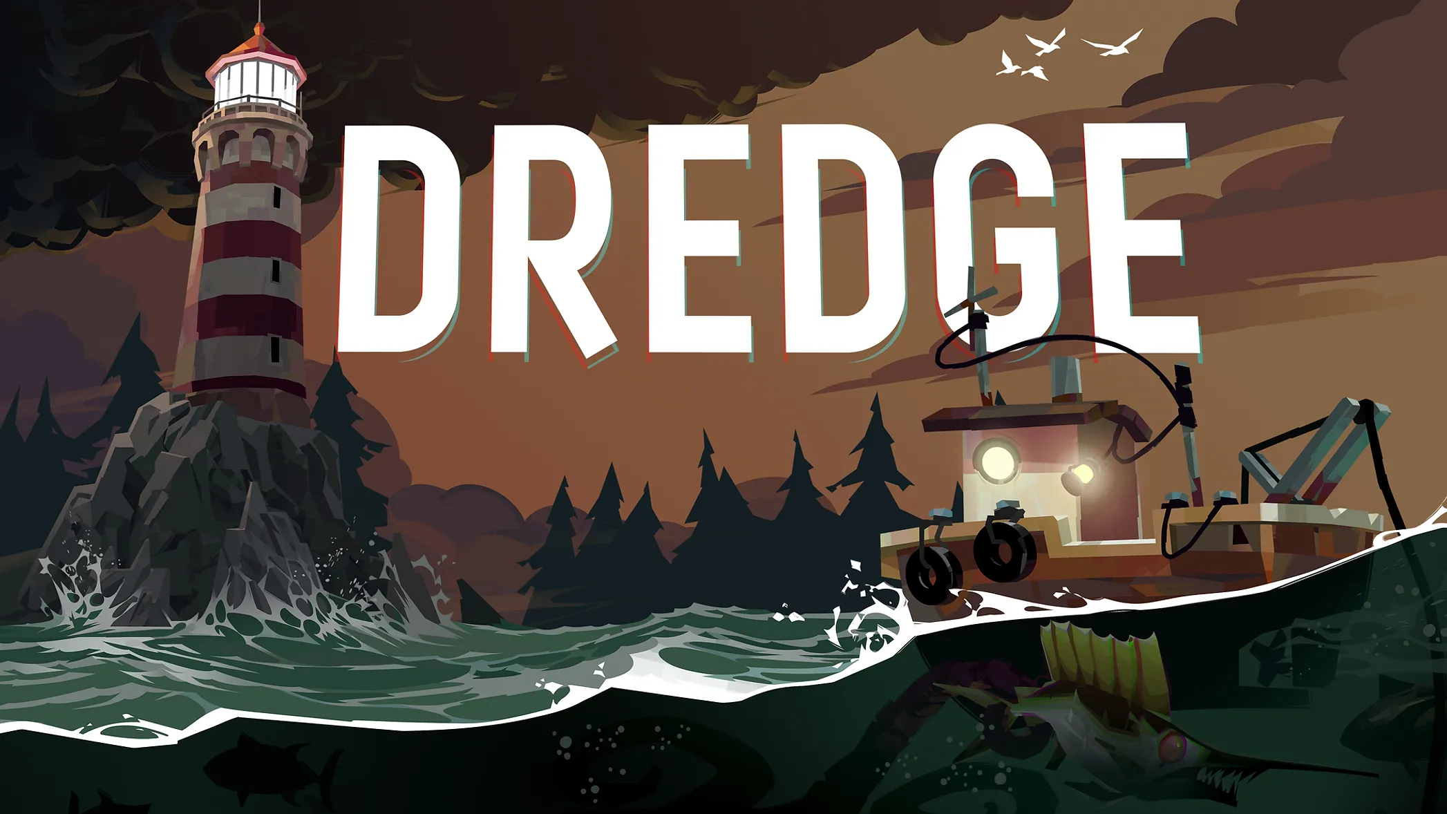 Thuyền câu cá trong game kinh dị Lovecraftian Dredge trên Xbox Game Pass