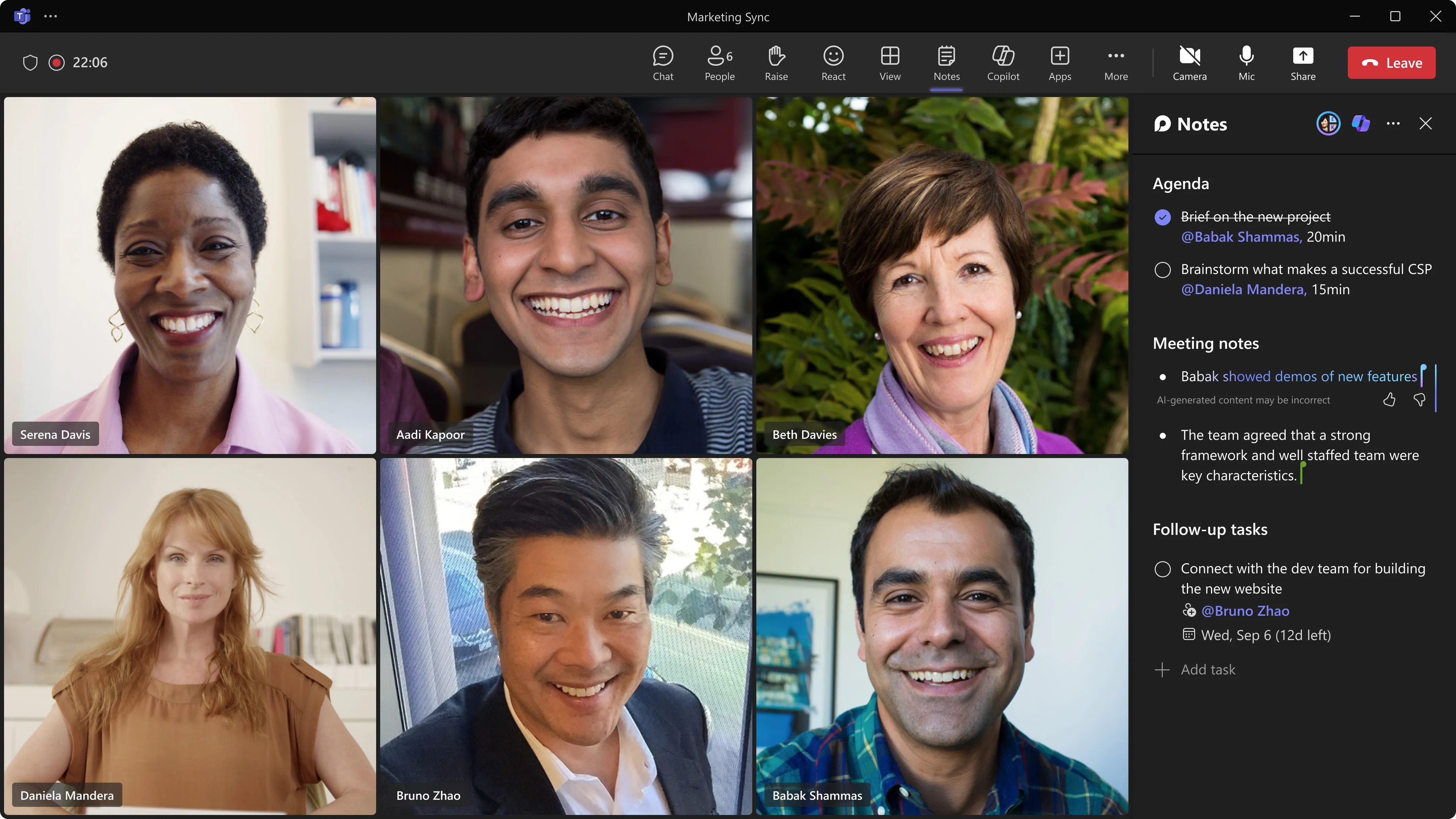 Tích hợp trợ lý AI Copilot vào các cuộc họp Microsoft Teams